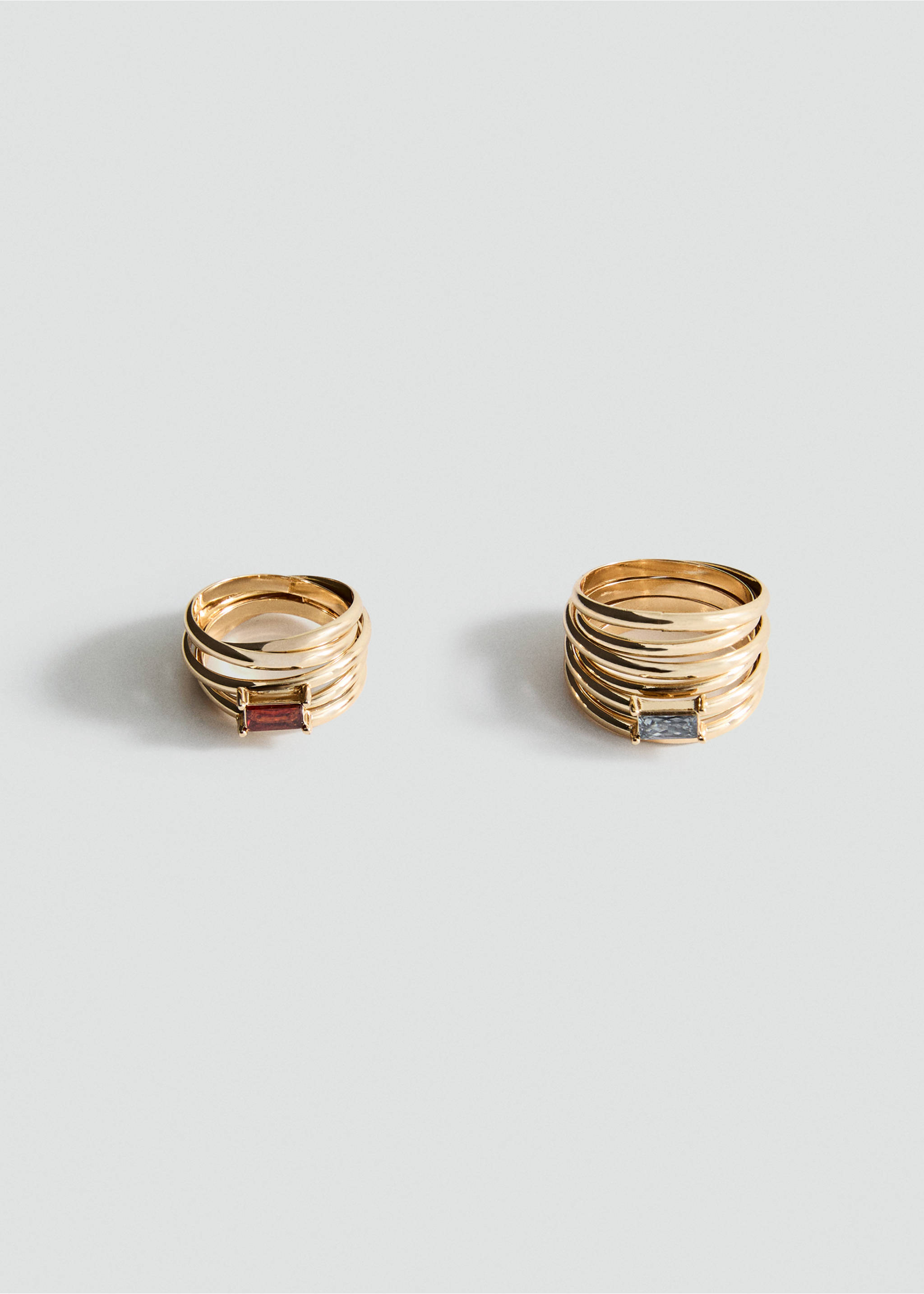 Set of 2 combined rings - Article without model, Gold. Ref: 17074121-00.
