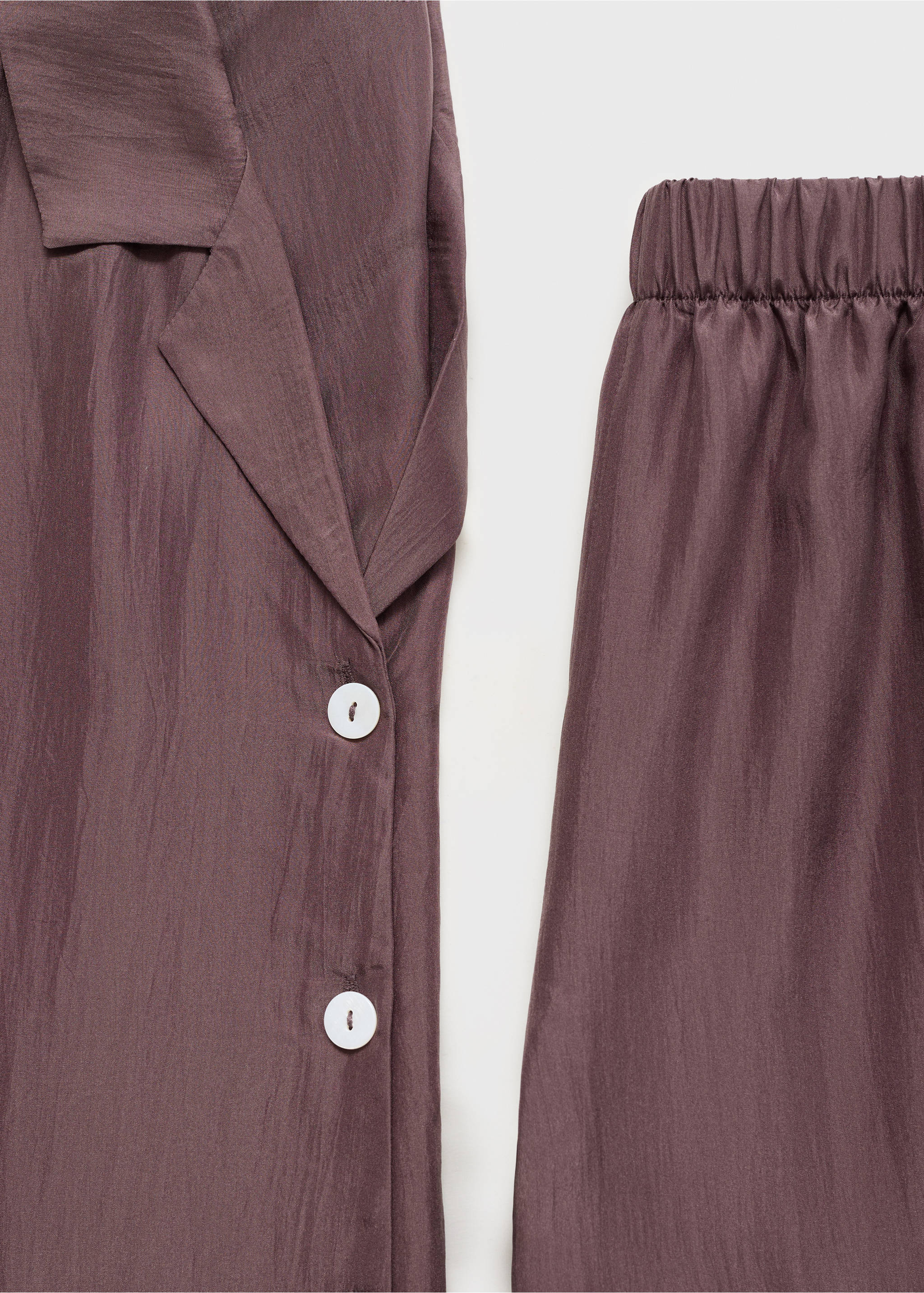 Long silk trousers - Details of the article 8, Blackberry. Ref: 17074126-00.