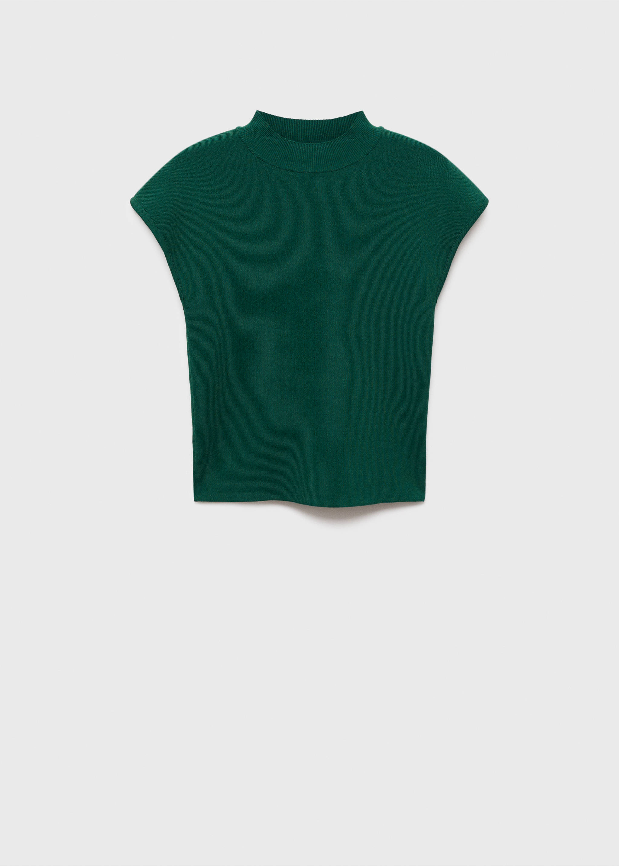 Short-sleeved fine-knit sweater - Article without model, Dark Green. Ref: 17074129-00.