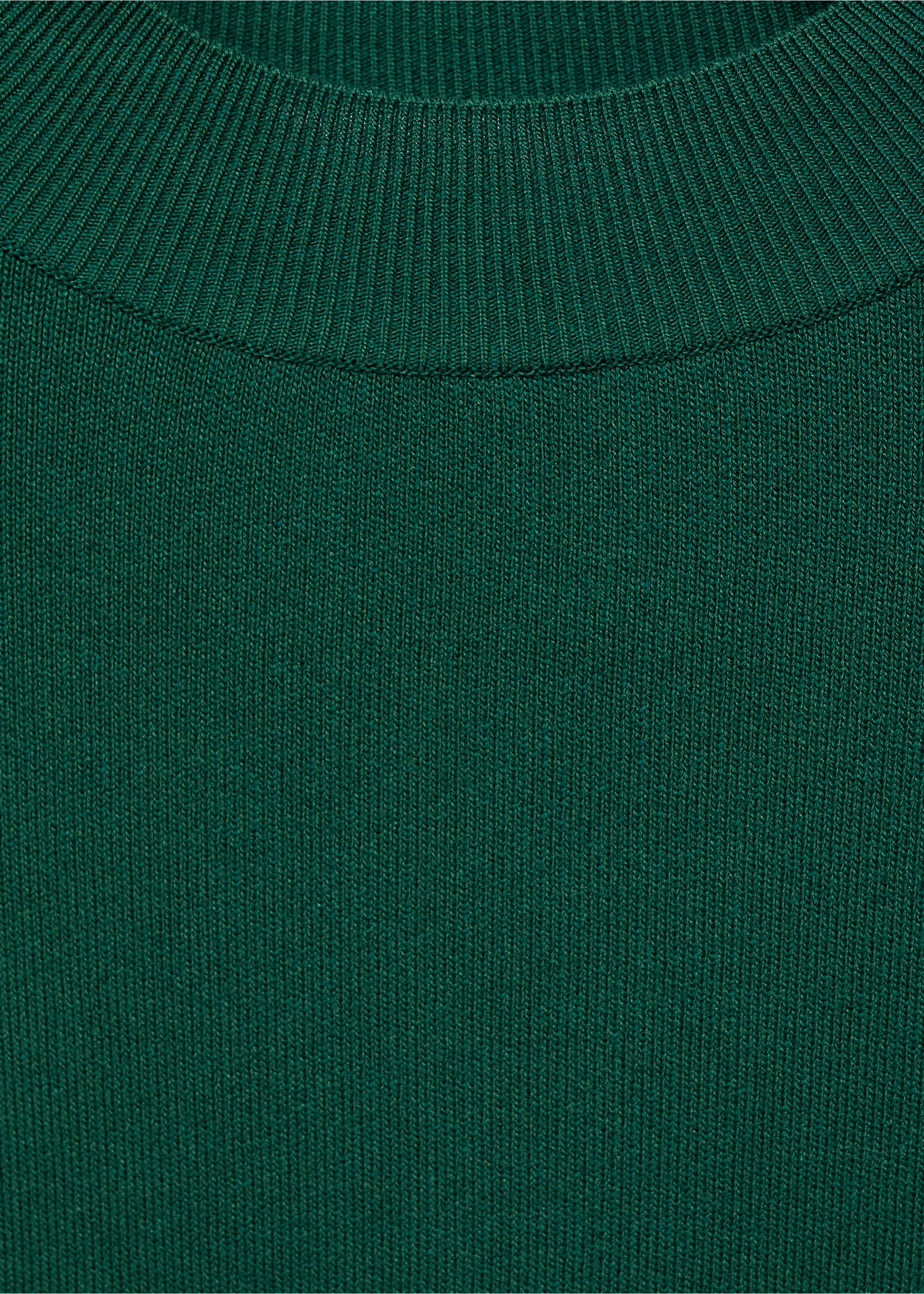 Short-sleeved fine-knit sweater - Details of the article 8, Dark Green. Ref: 17074129-00.