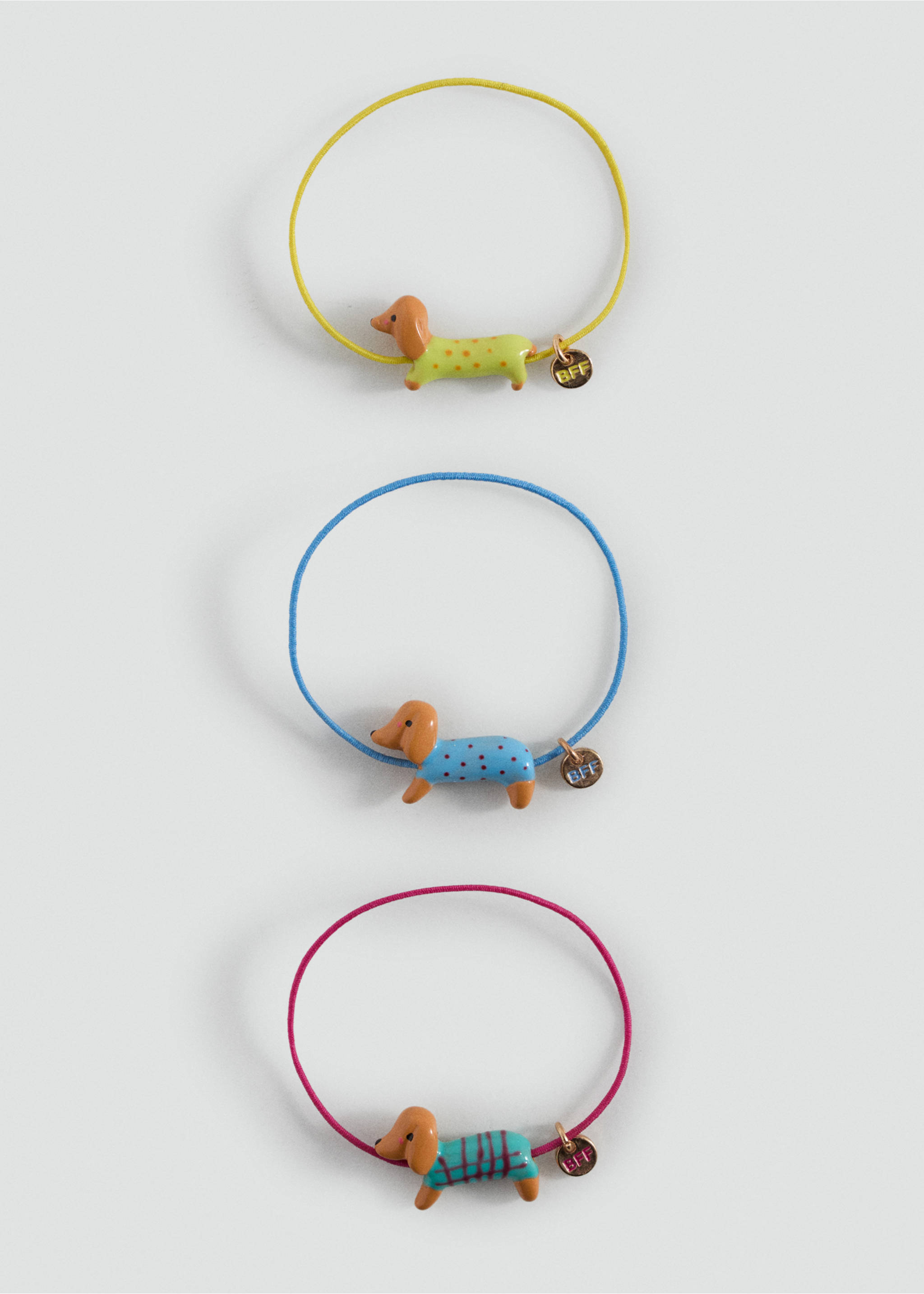 Set of 3 dog-themed bracelets - Article without model, Pastel Yellow. Ref: 17074132-00.