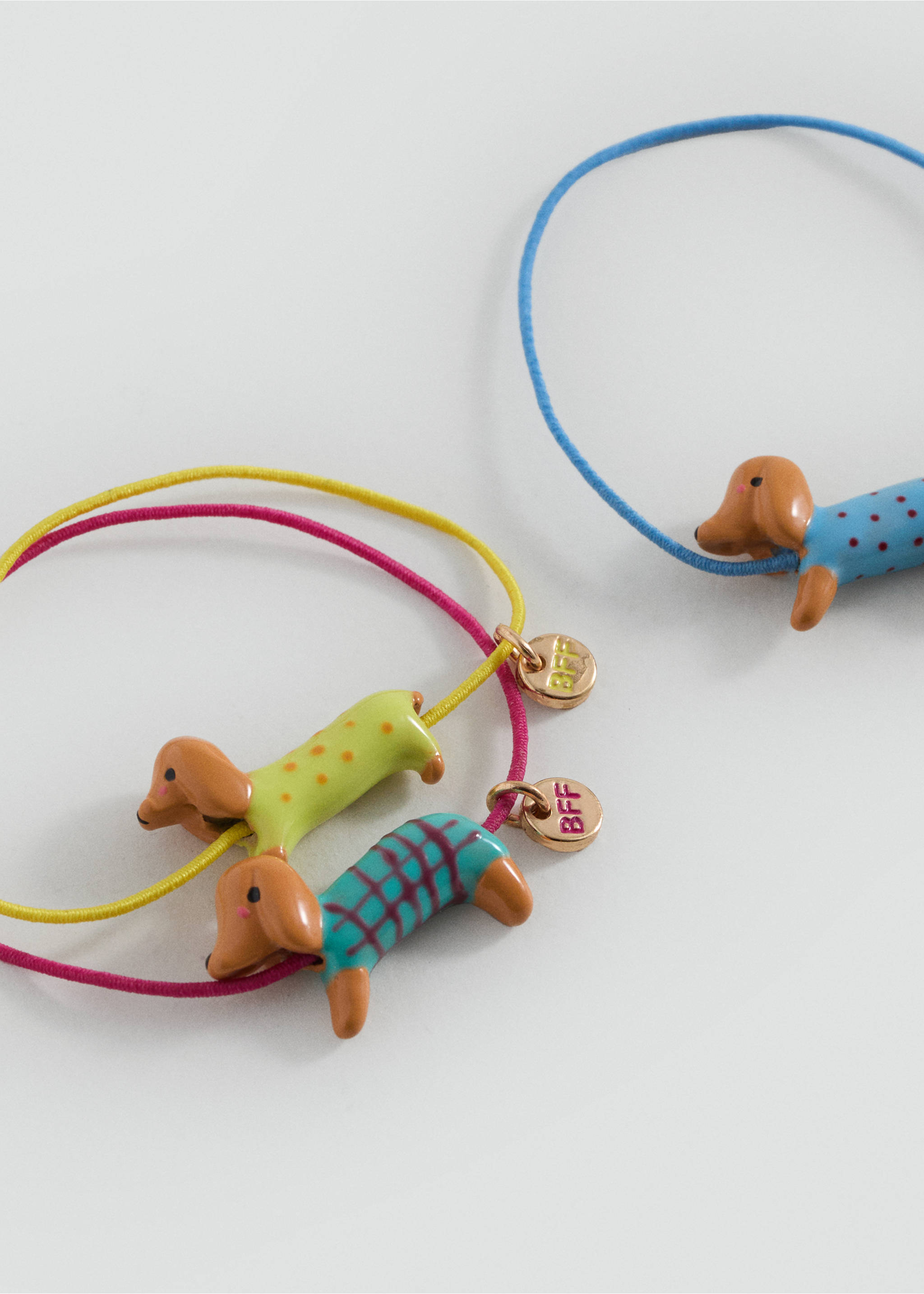 Set of 3 dog-themed bracelets - Medium plane, Pastel Yellow. Ref: 17074132-00.