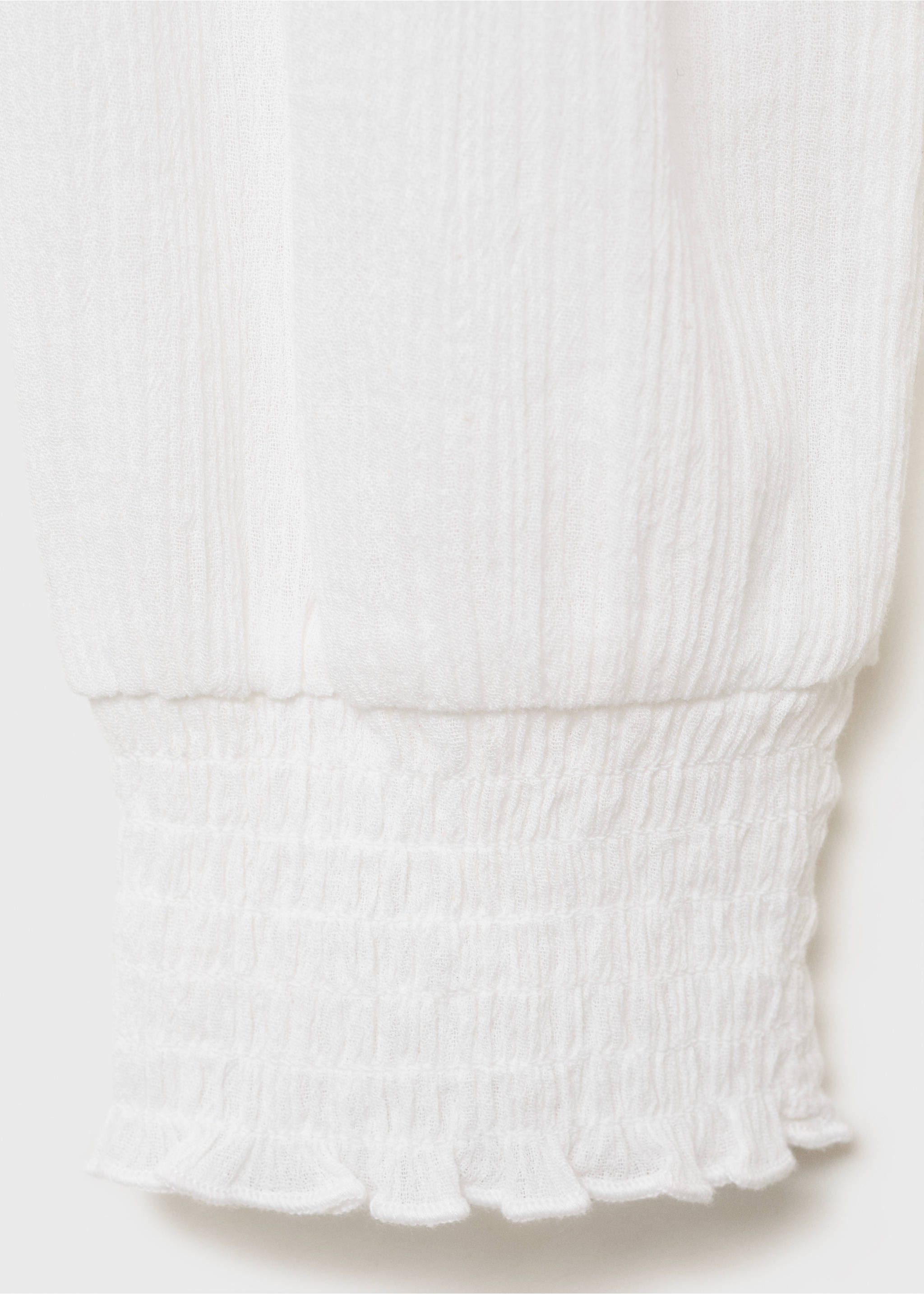 Strapless blouse with ruffled panel - Details of the article 0, Off White. Ref: 17074136-00.