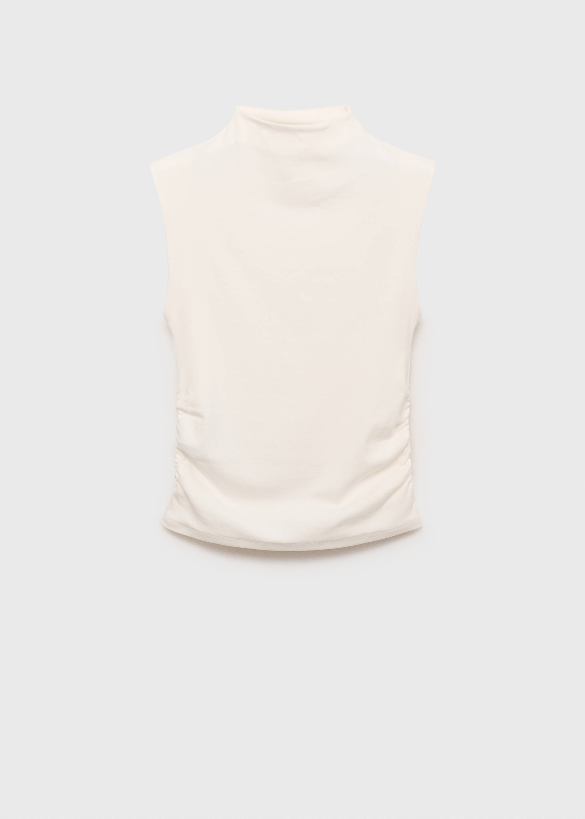 Ruched fitted top - Article without model, Off White. Ref: 17074140-00.