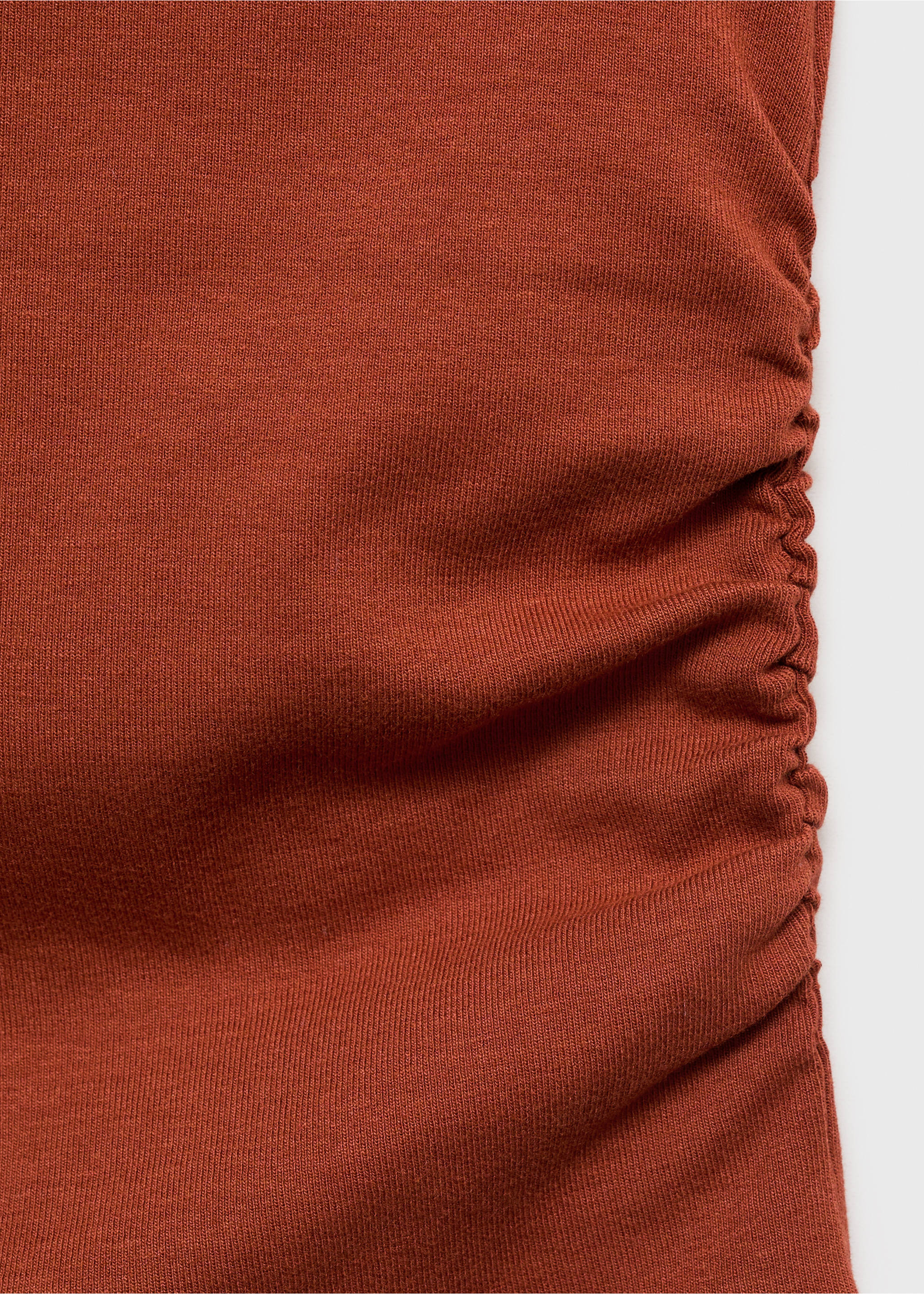 Ruched fitted top - Details of the article 8, Russet. Ref: 17074140-00.