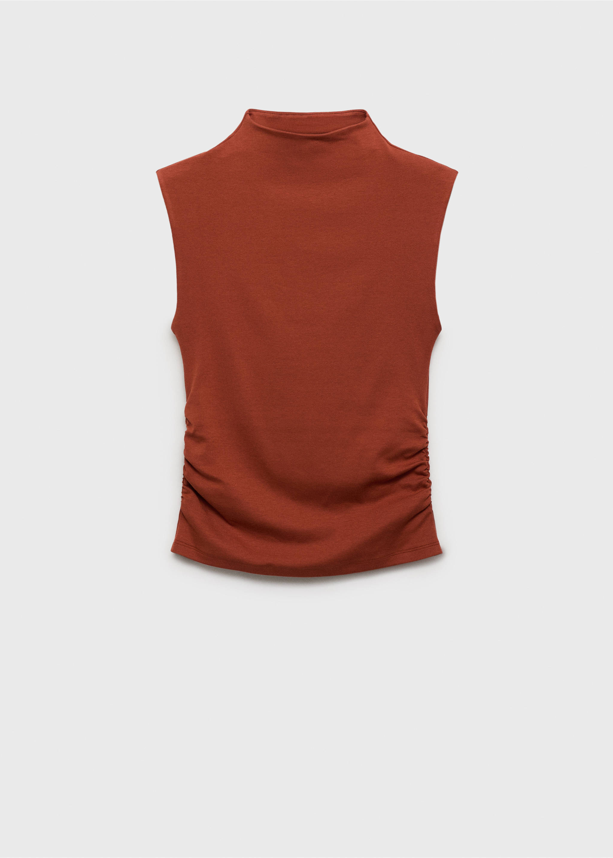 Ruched fitted top - Article without model, Russet. Ref: 17074140-00.