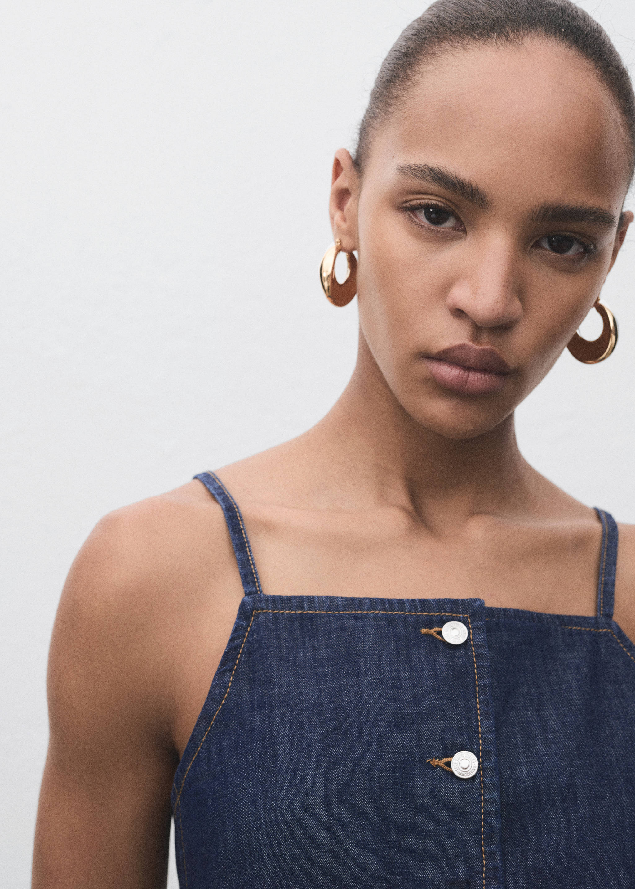 Buttoned denim top - Details of the article 1
