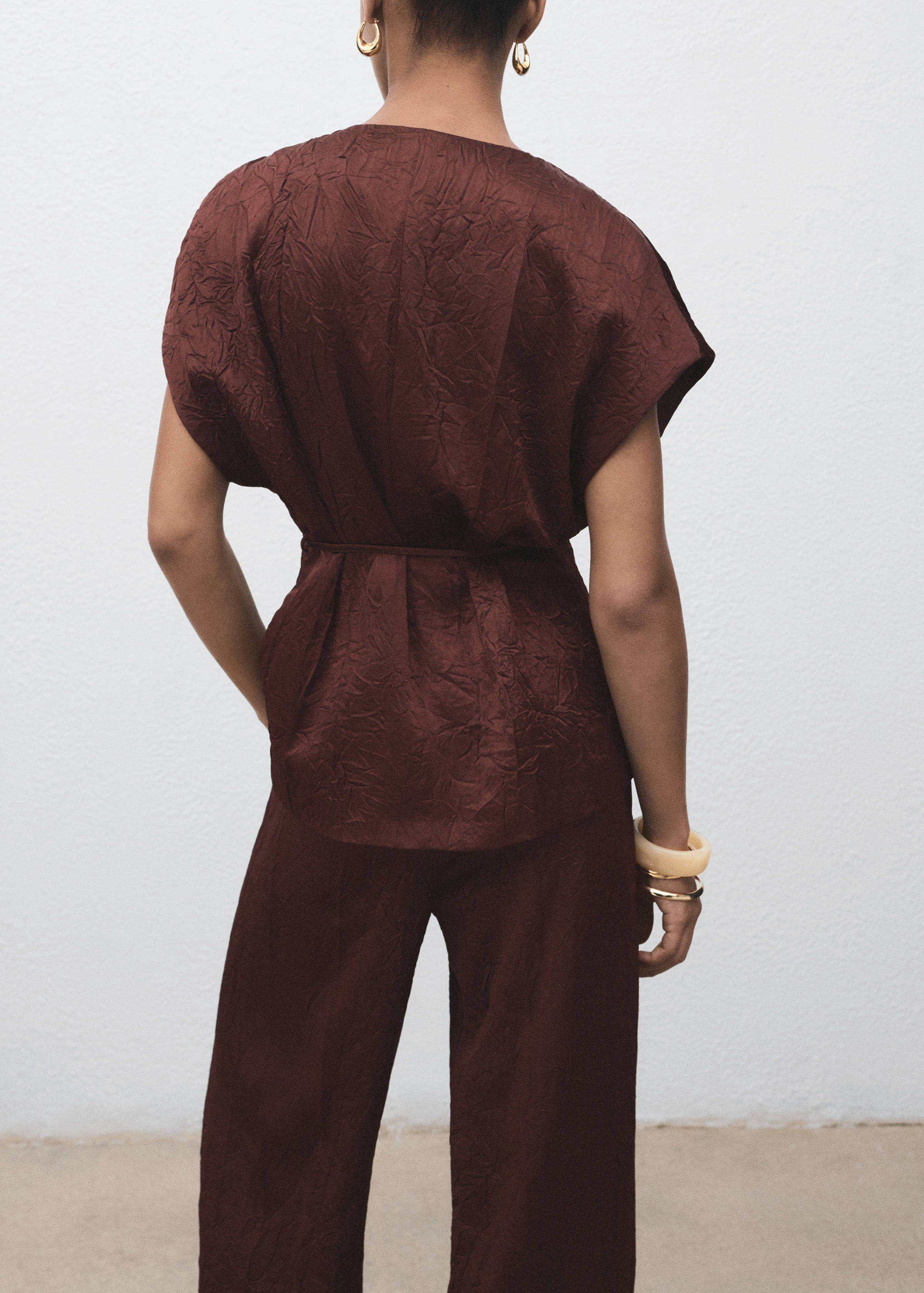 Double-breasted crinkled-effect waistcoat - Reverse of the article