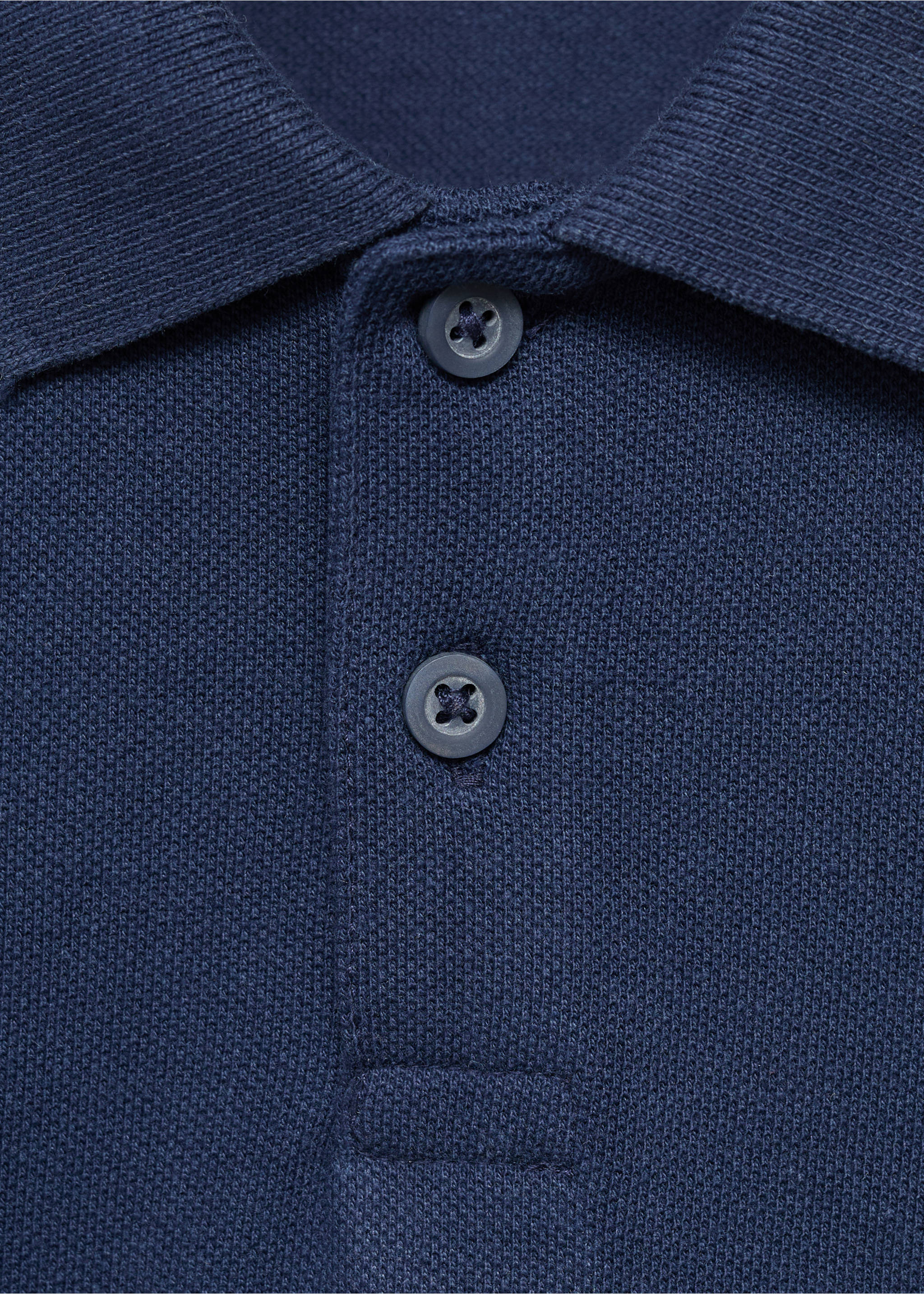 Cotton basic polo shirt - Details of the article 8, Navy. Ref: 17074408-00.