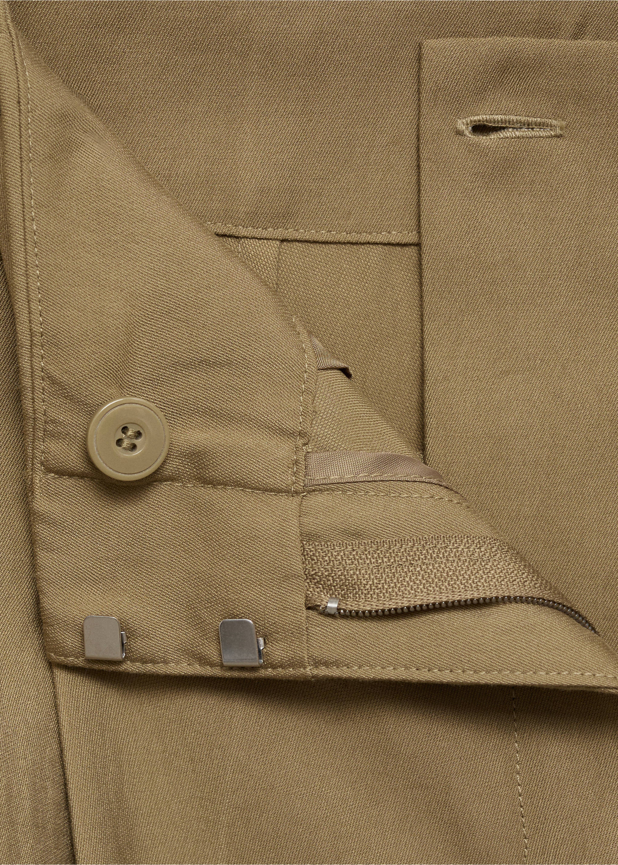 Paperbag trousers with belt - Details of the article 0, Olive Green. Ref: 17074409-00.