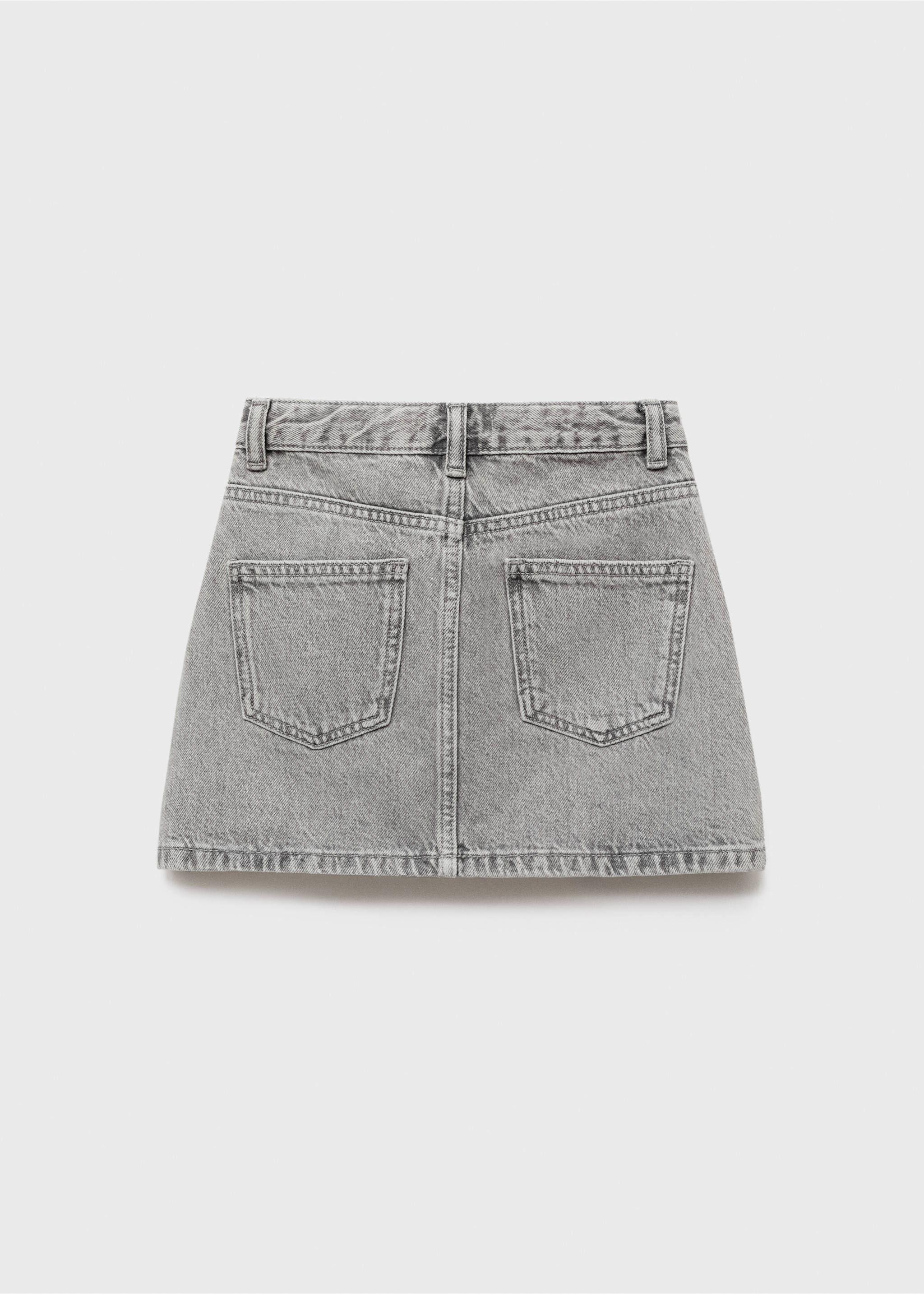 Falda corta denim - Reverso del artículo, Gris. Ref: 17074412-00.