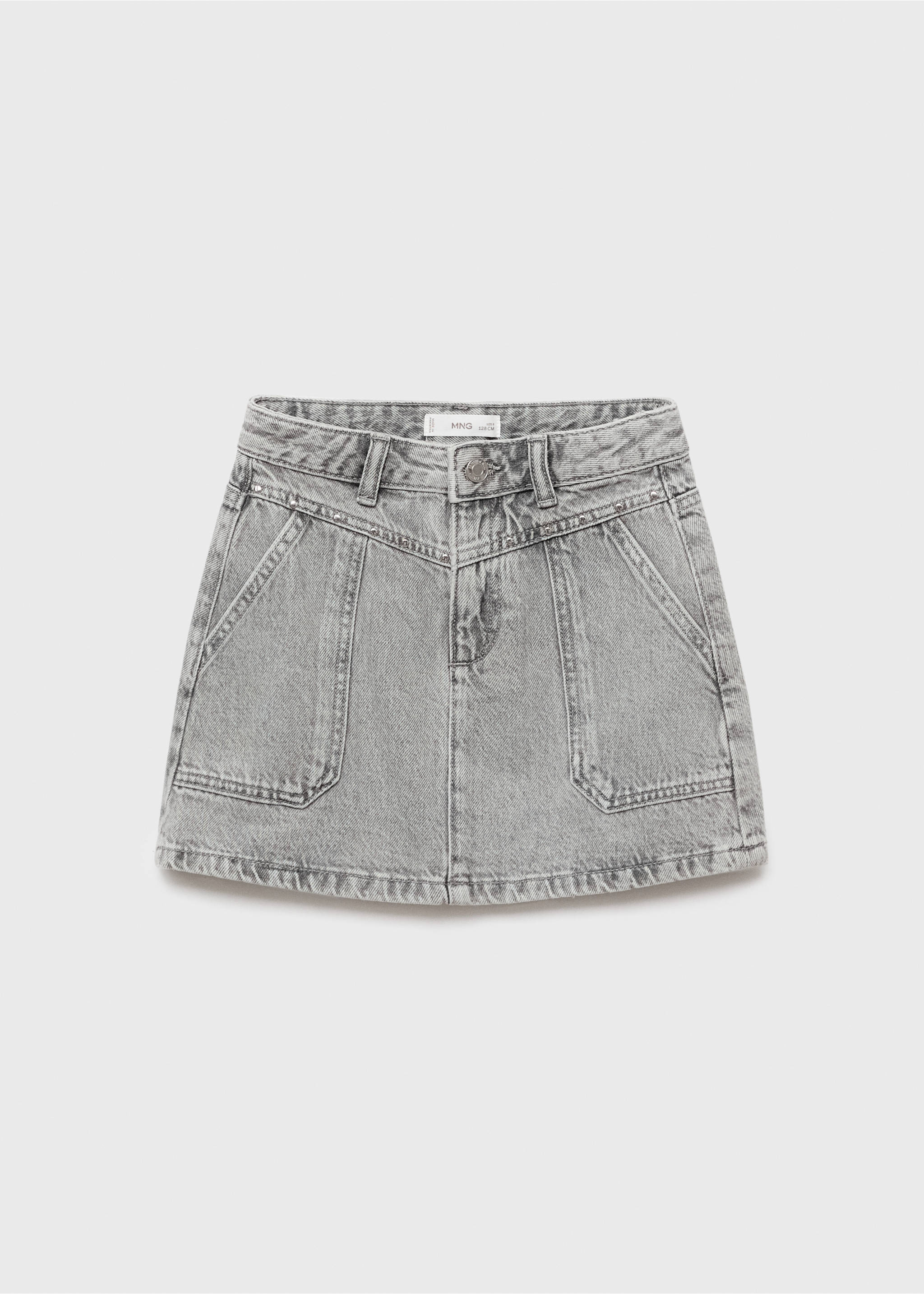 Falda corta denim - Artículo sin modelo, Gris. Ref: 17074412-00.