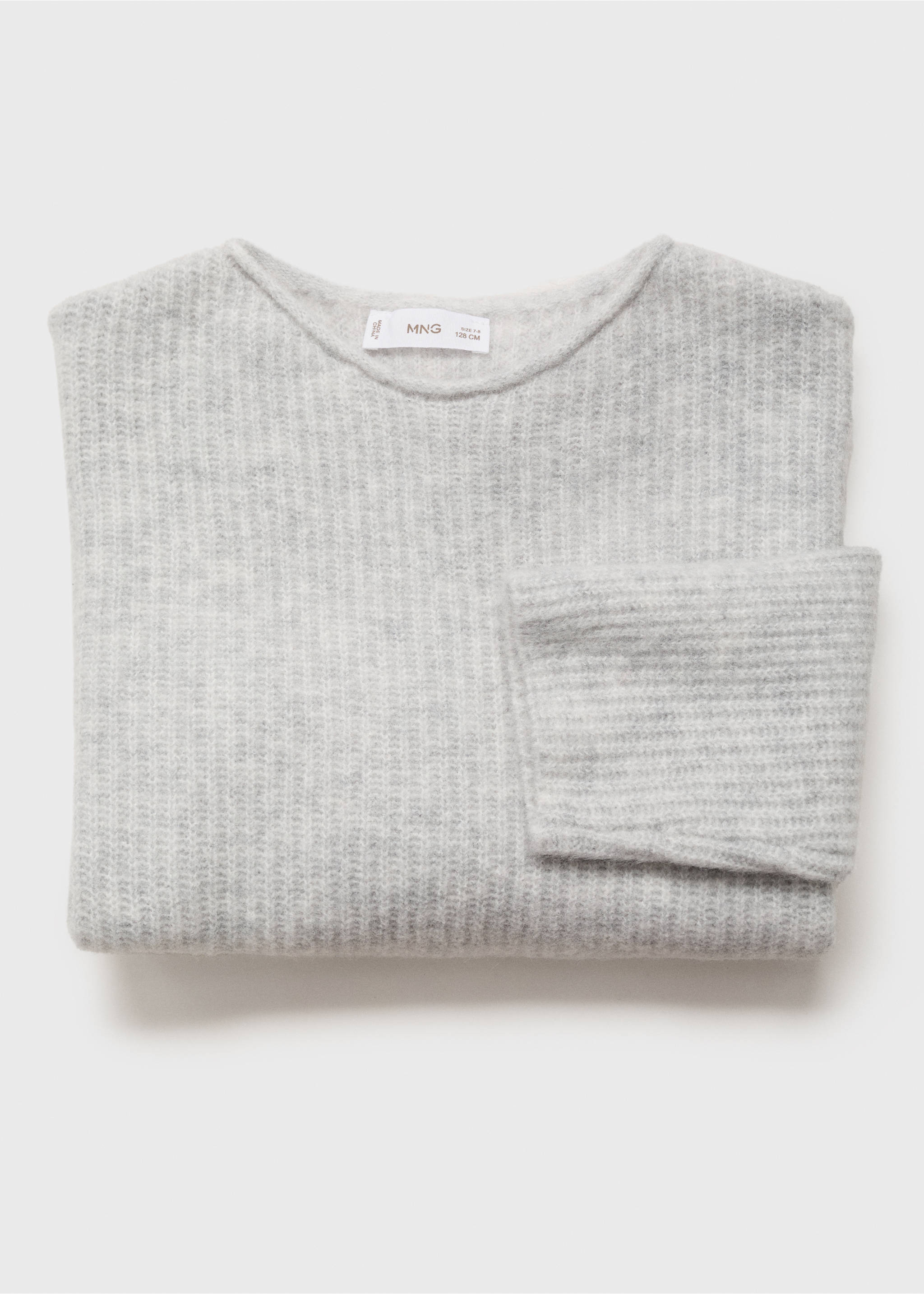 Pull-over maille côtelée - Détail de l'article 8, Gris chiné clair. Ref: 17074416-00.