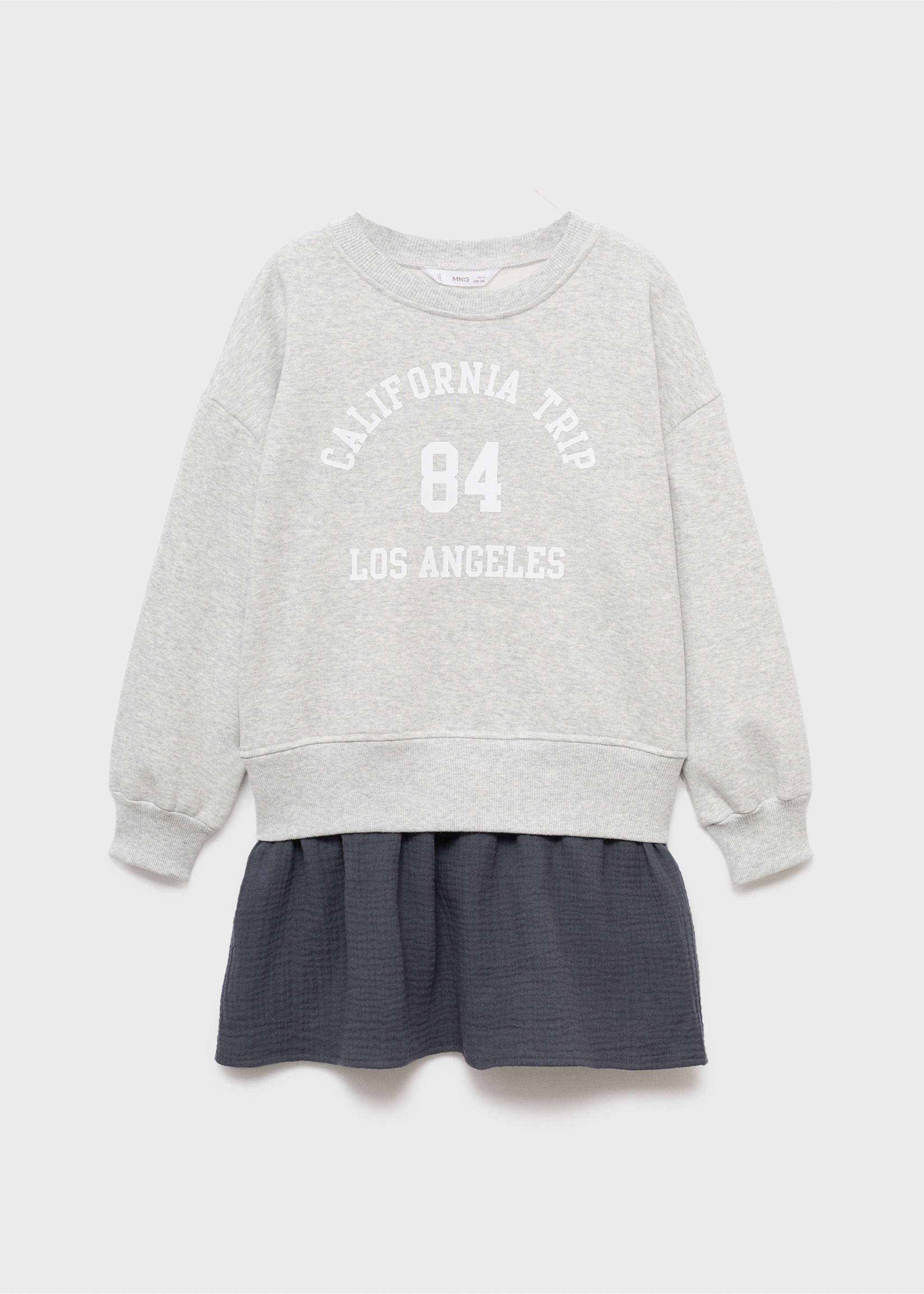 Combined sweatshirt dress - Article without model, Light Heather Grey. Ref: 17074422-00.