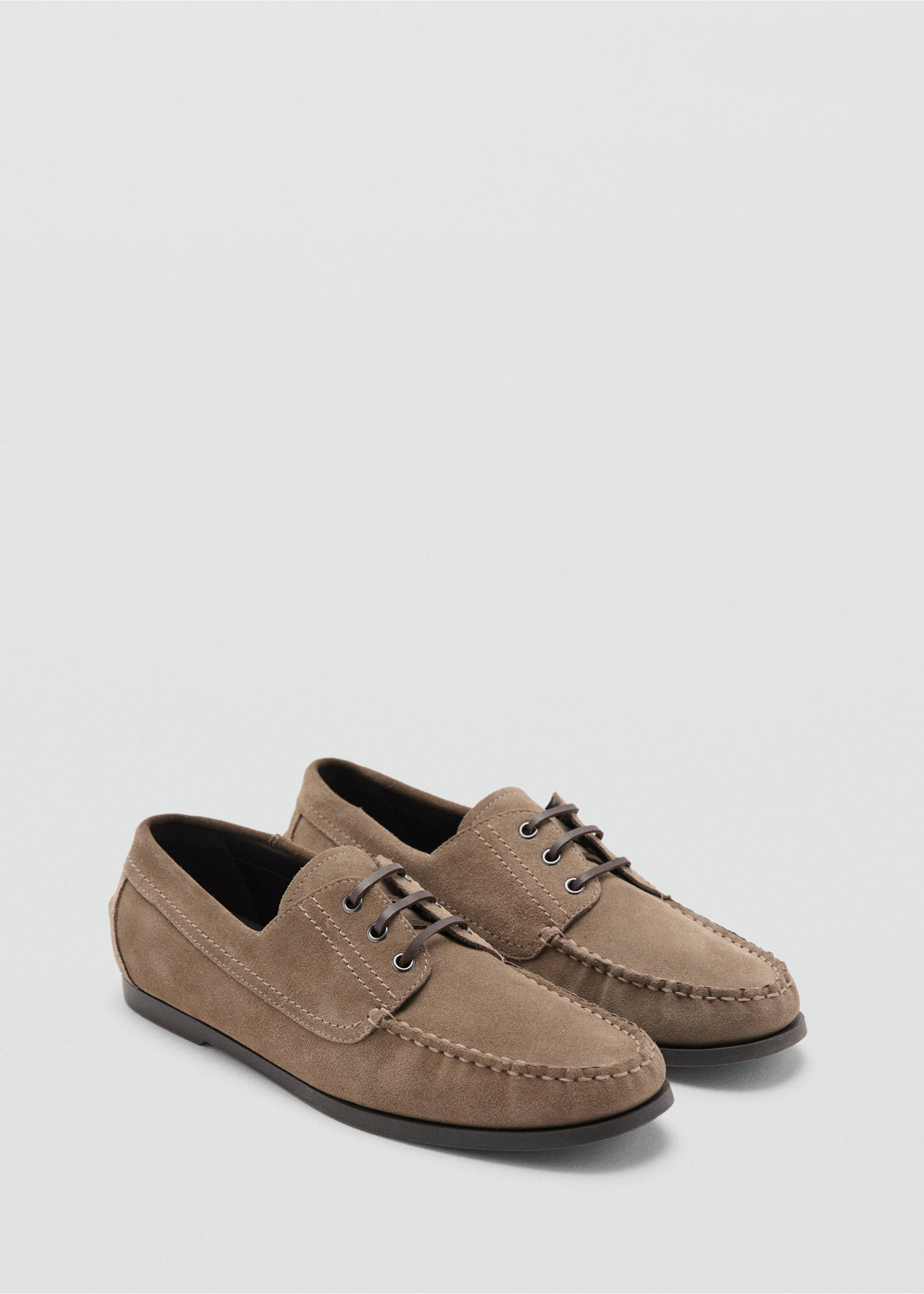 Suede nautical shoes - Medium plane, Light/Pastel Brown. Ref: 17074430-00.