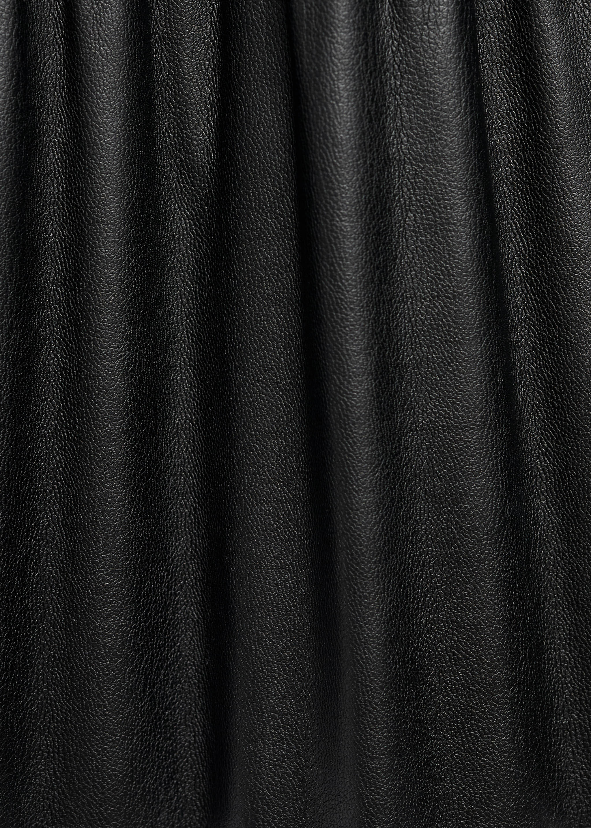 Pleated leather-effect skirt - Details of the article 0, Black. Ref: 17074433-00.