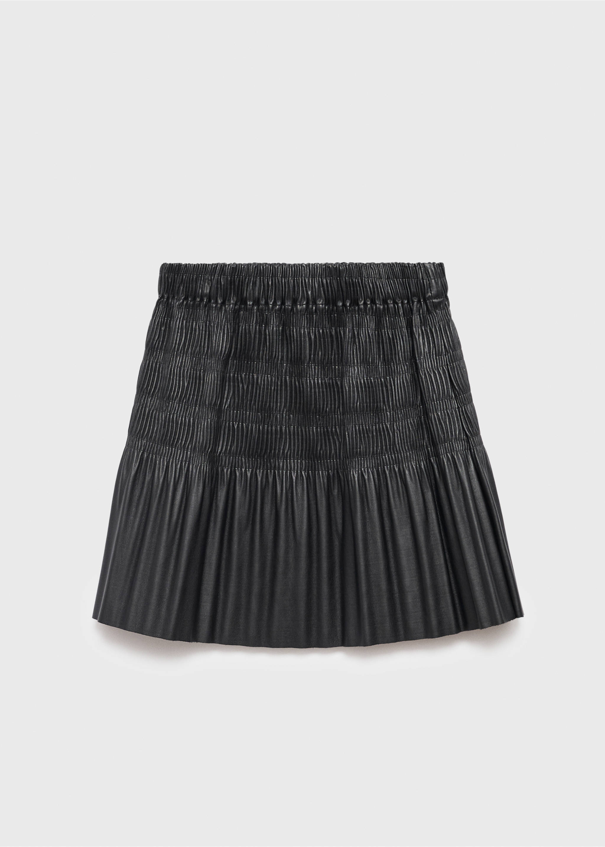Pleated leather-effect skirt - Article without model, Black. Ref: 17074433-00.