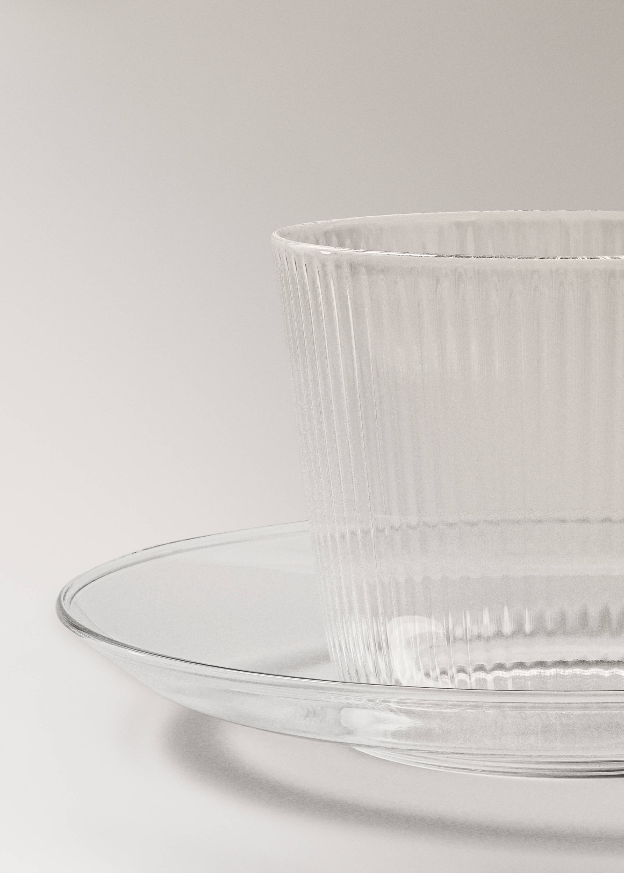 Borosilicate cappuccino cup and saucer with striped pattern - Details of the article 2
