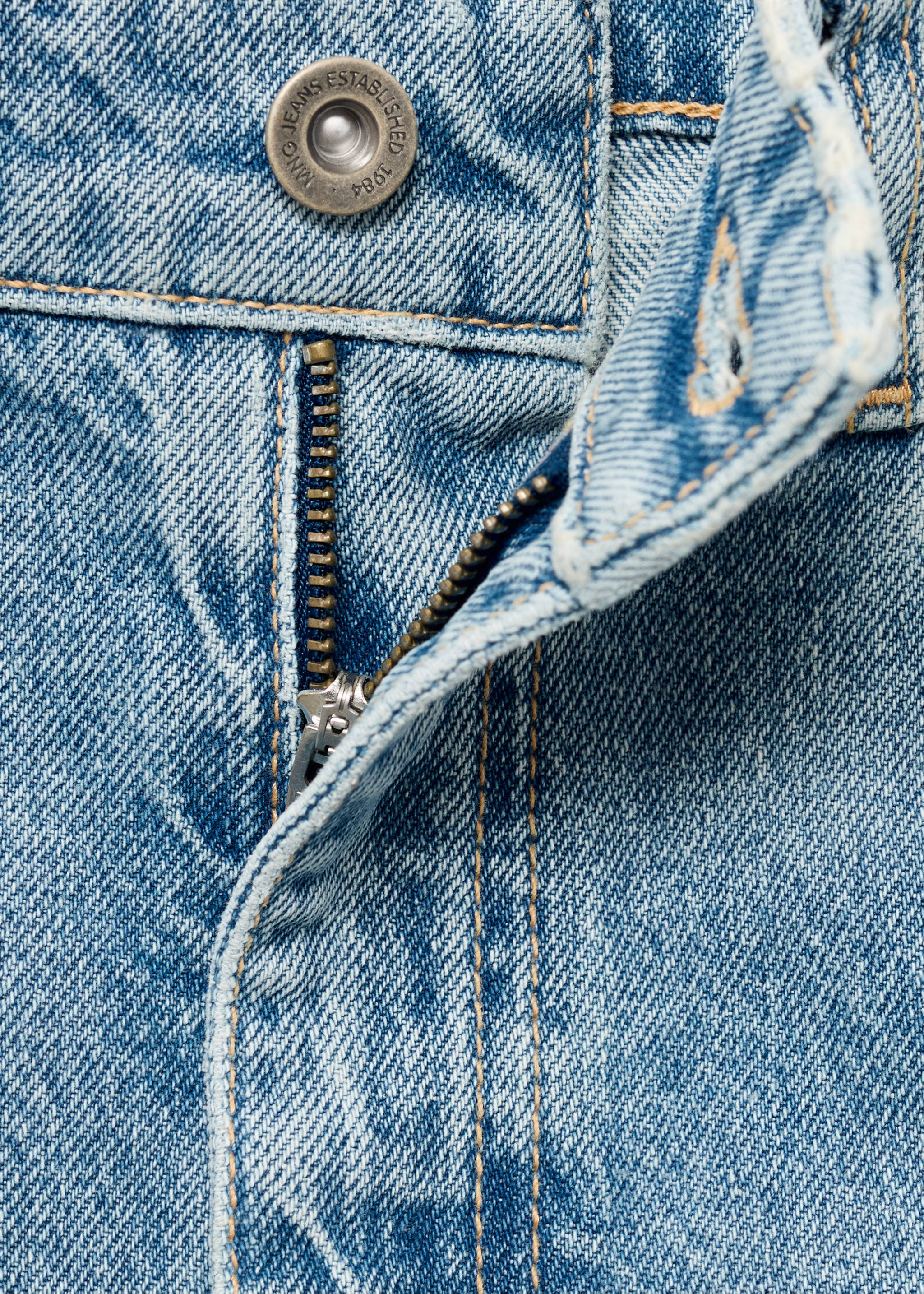 Mid-rise barrel jeans - Detail van het artikel 8, Middenblauw. Ref: 17074445-00.