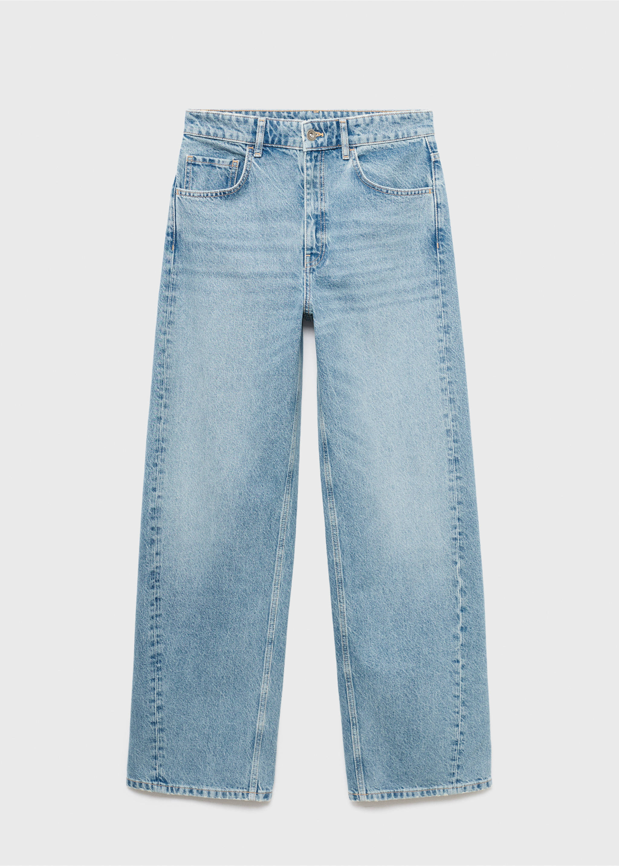 Mid-rise barrel jeans - Artikel zonder model, Middenblauw. Ref: 17074445-00.