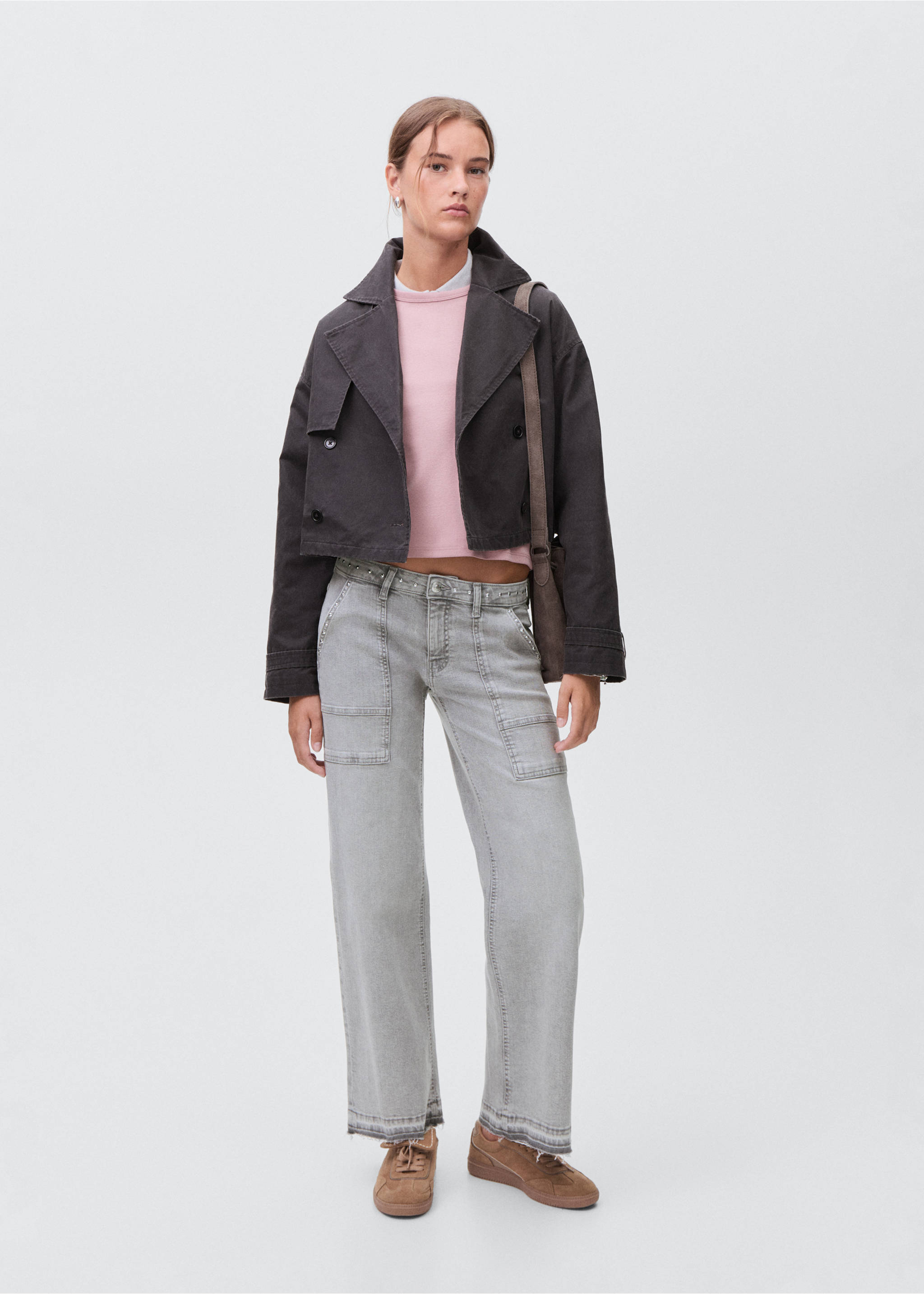 Culotte traperice sa zakovicama - Opći prikaz, Denim siva. Ref: 17074777-00.