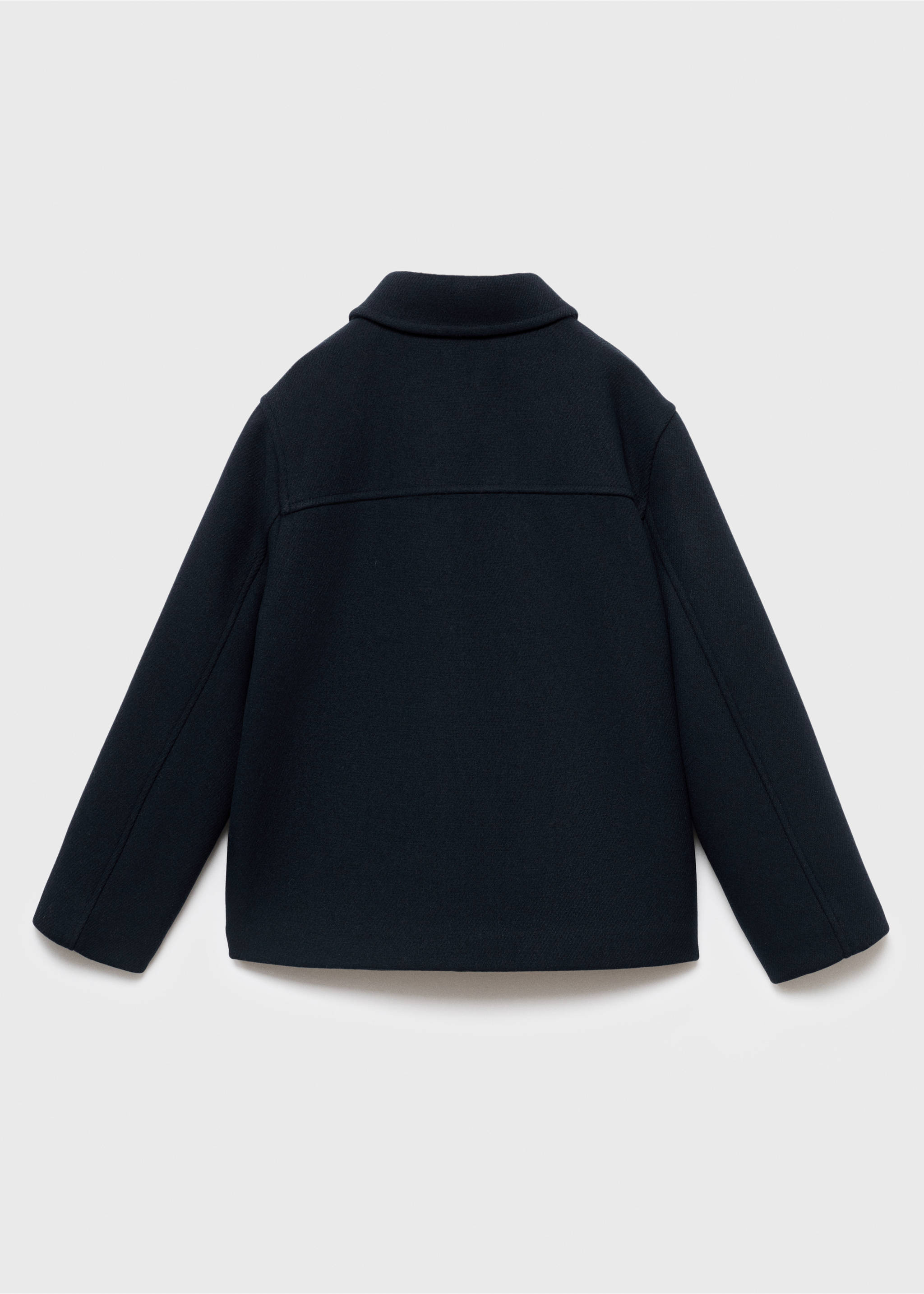 Manteau drap de  laine - Verso de l’article, Bleu marine. Ref: 17074779-00.