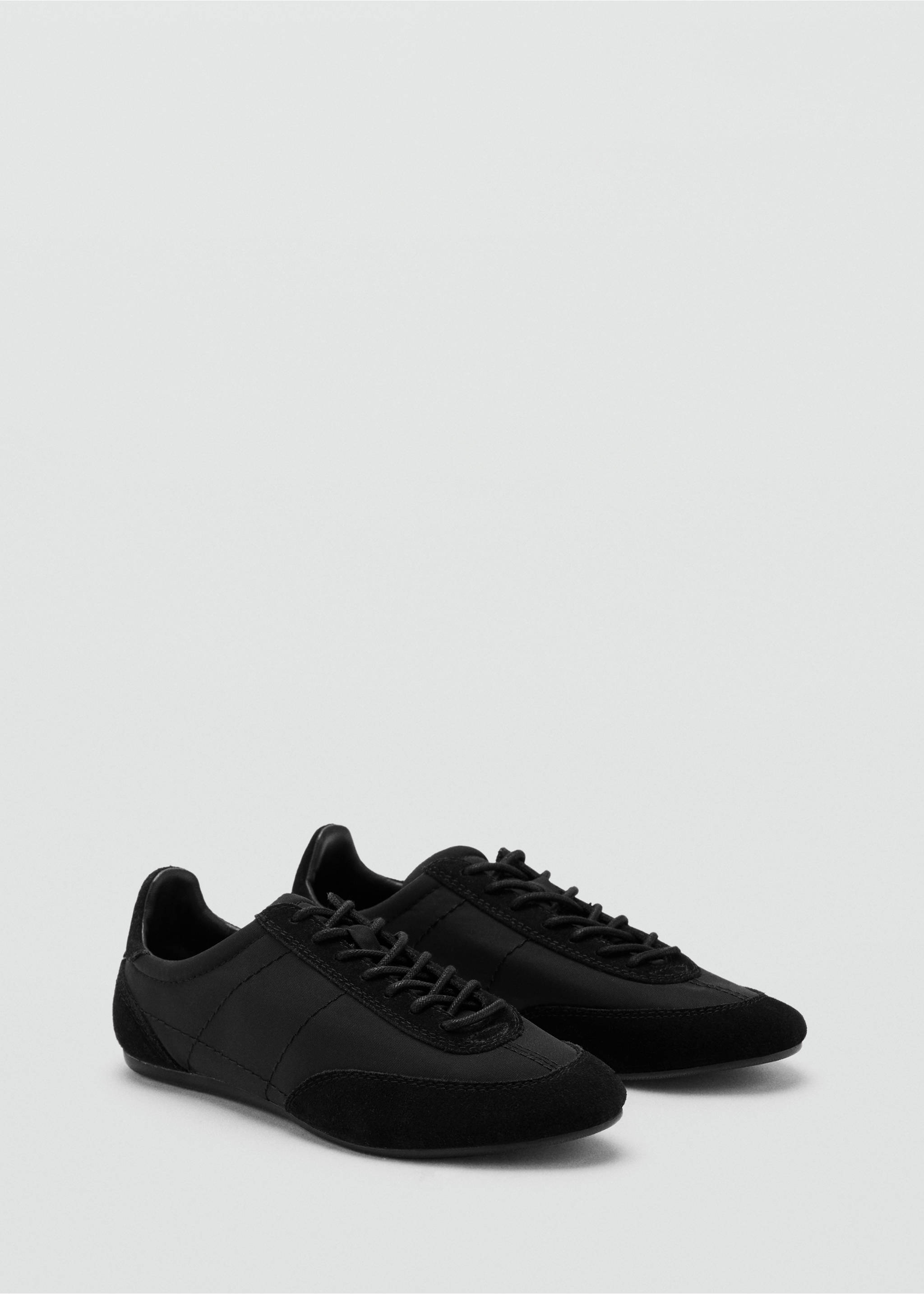 Combined suede leather trainers - Medium plane, Black. Ref: 17074781-00.