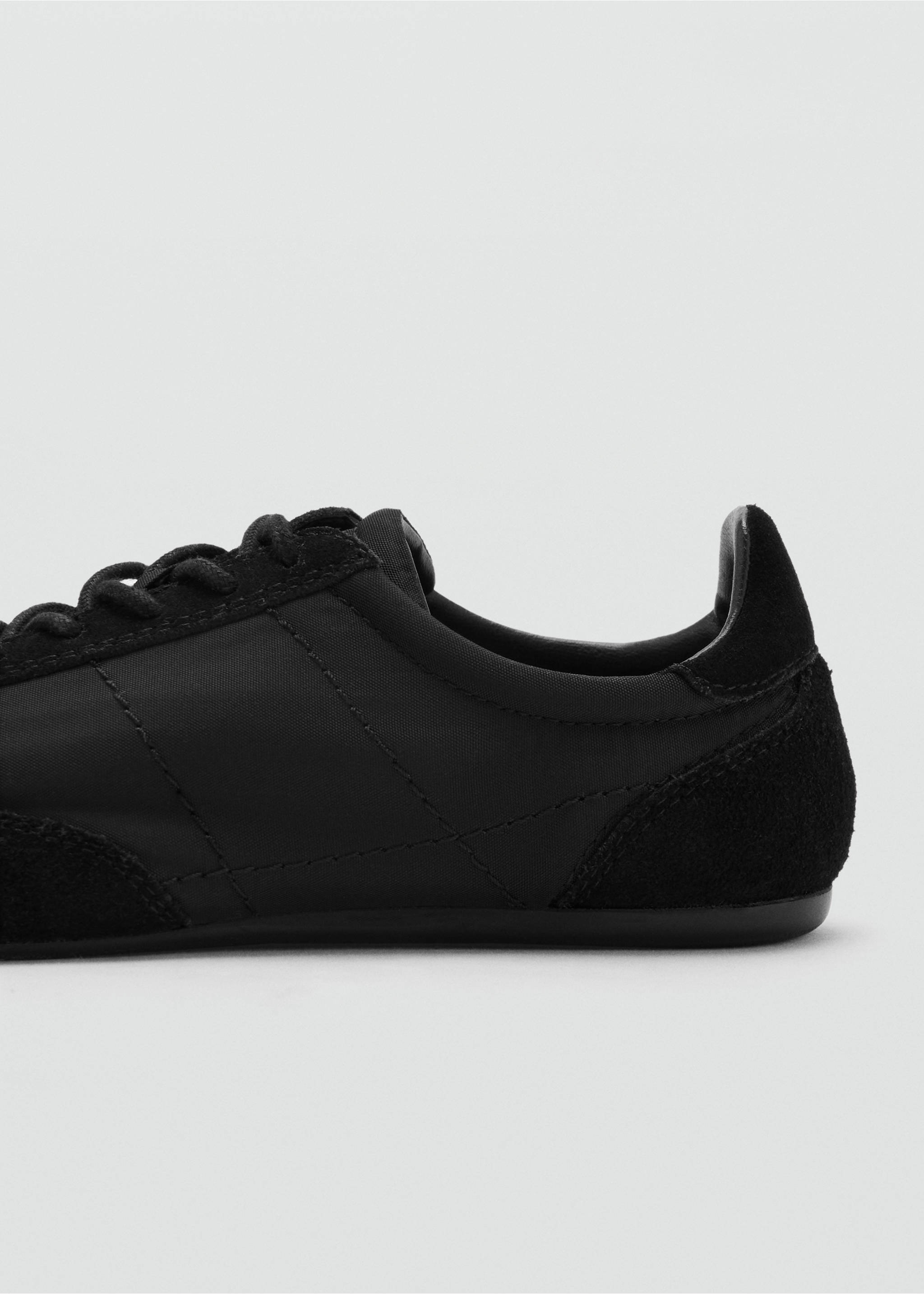Combined suede leather trainers - Details of the article 1, Black. Ref: 17074781-00.