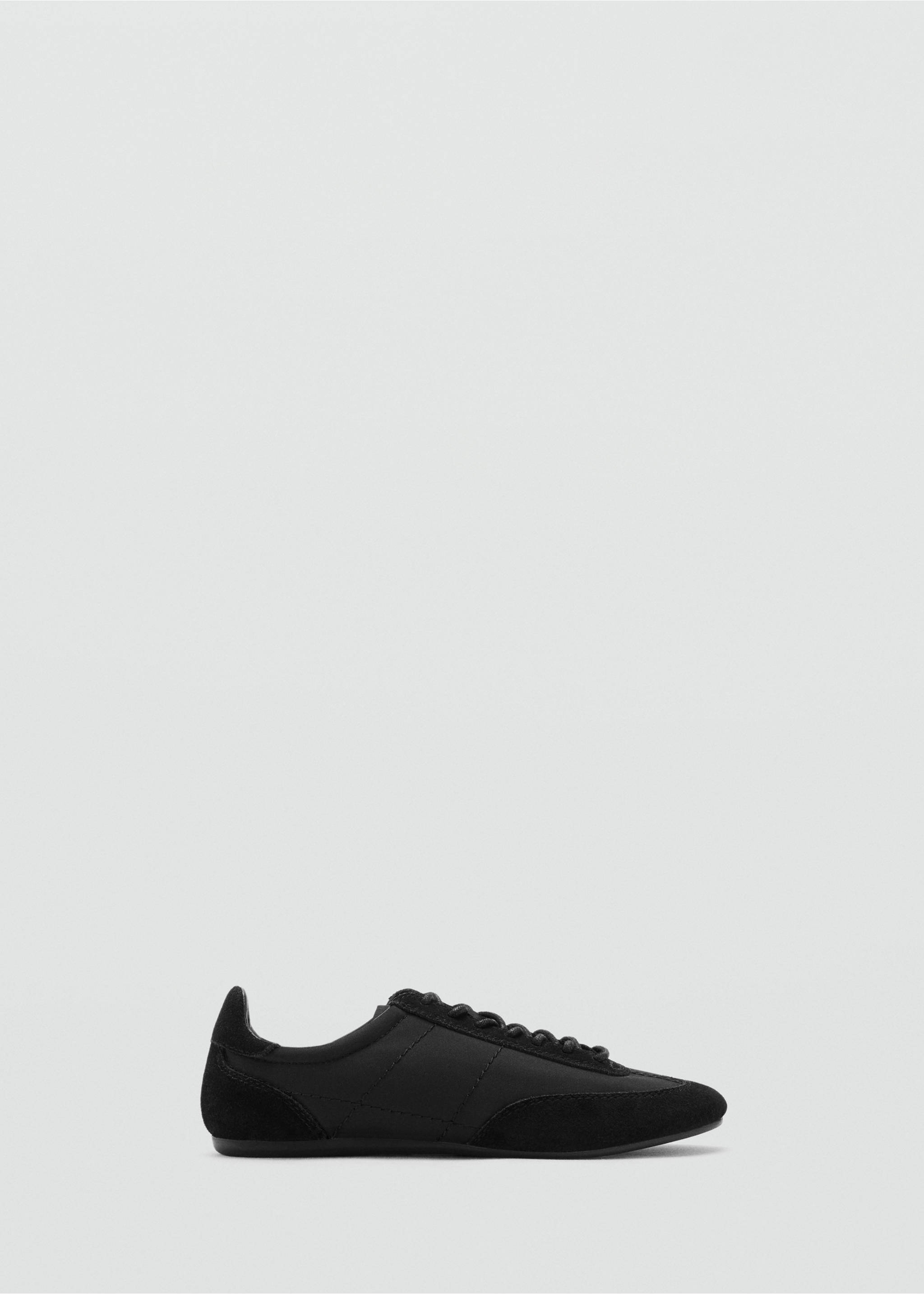 Combined suede leather trainers - Article without model, Black. Ref: 17074781-00.