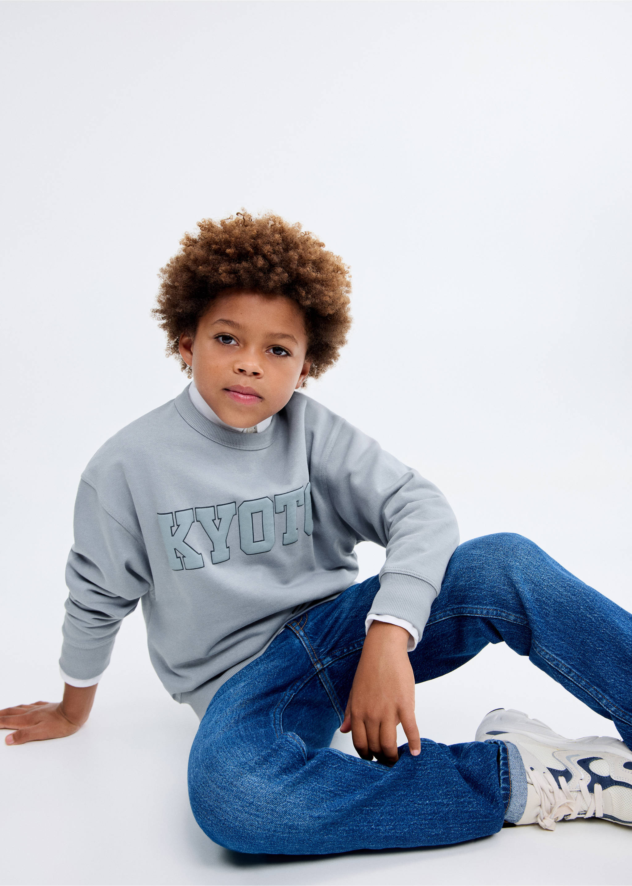 Oversized cotton sweatshirt - Medium plane, Blue. Ref: 17074782-00.