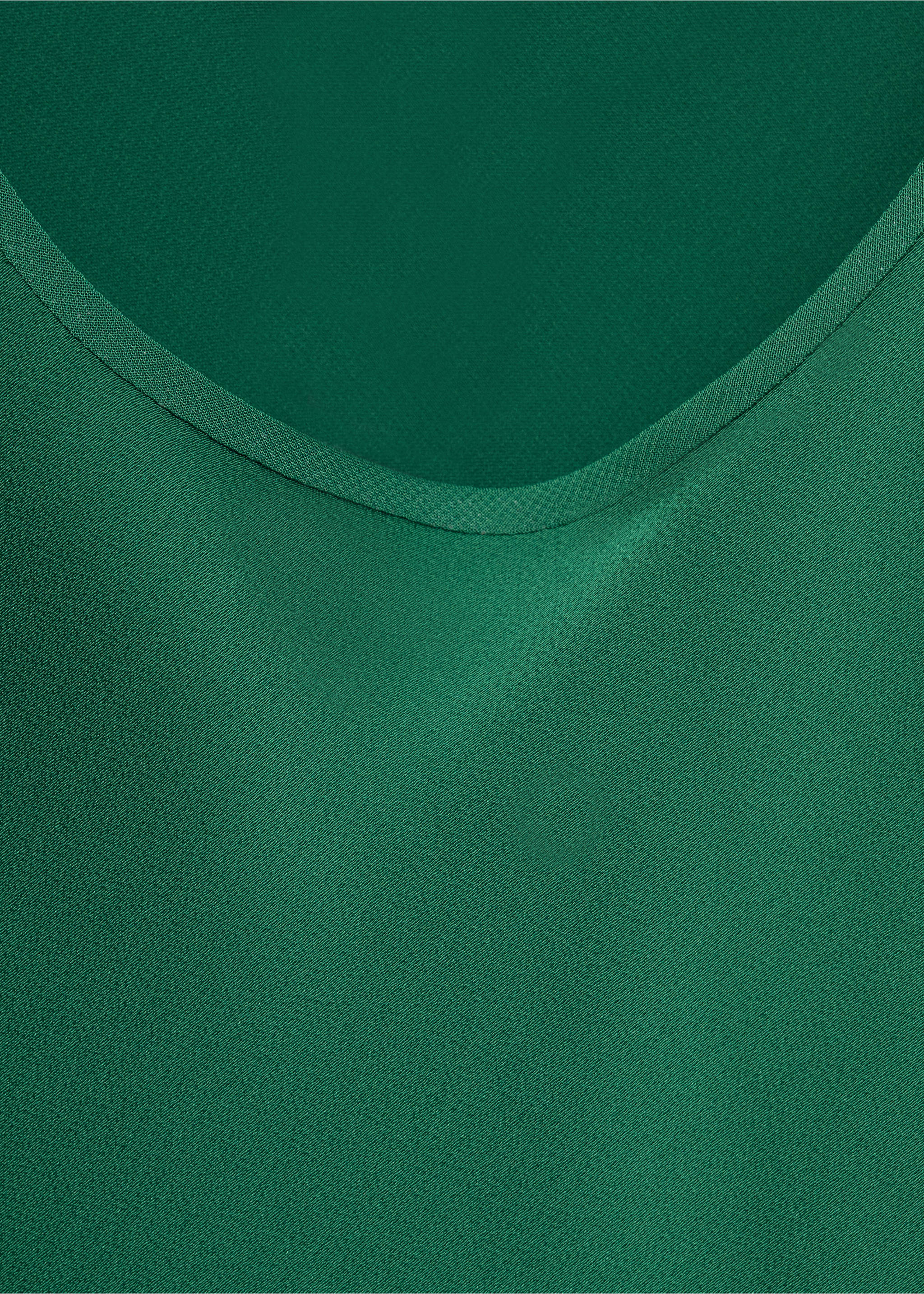 Satin dress with a low-cut neckline - Details of the article 8, Green. Ref: 17074783-00.