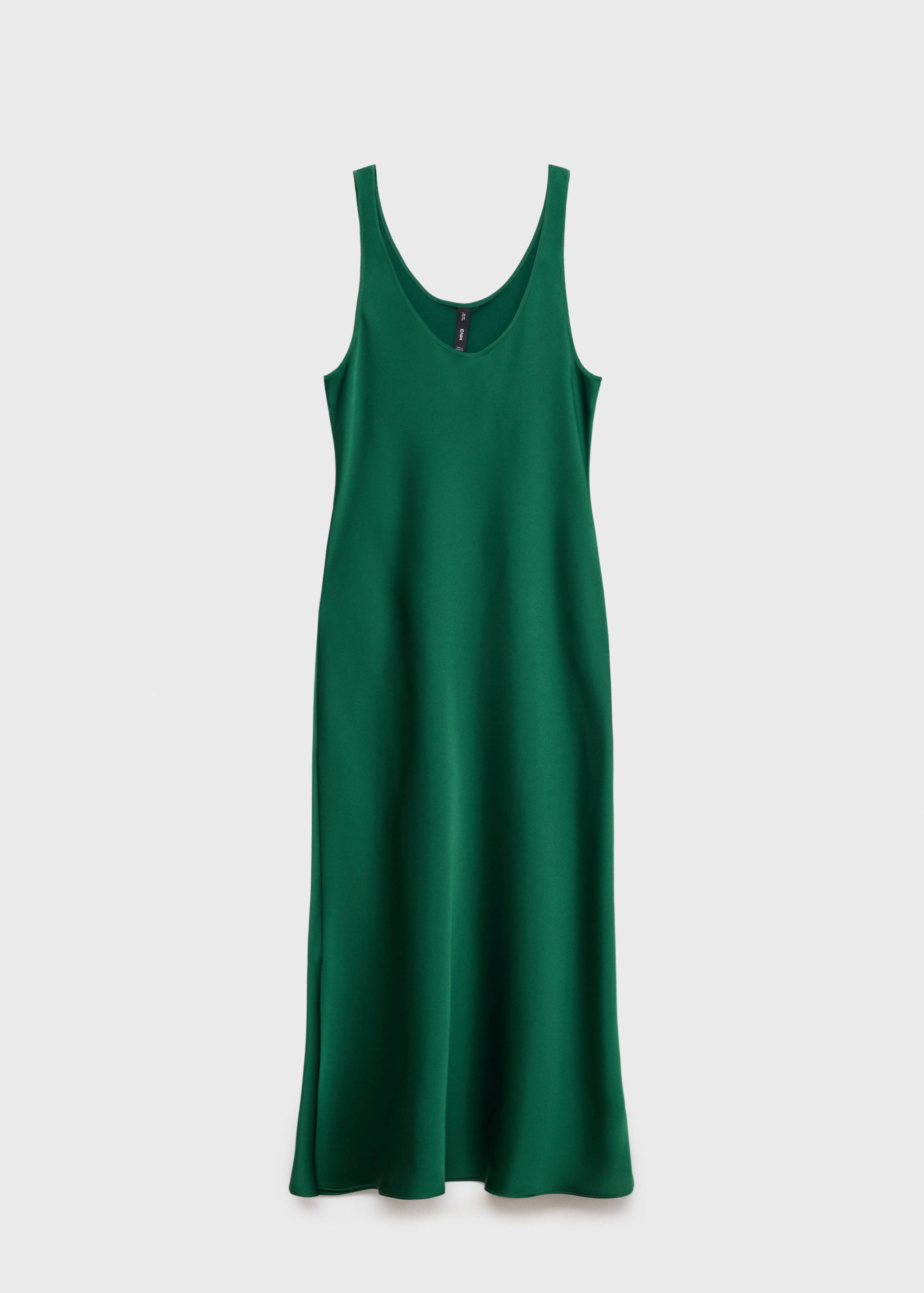 Satin dress with a low-cut neckline - Article without model