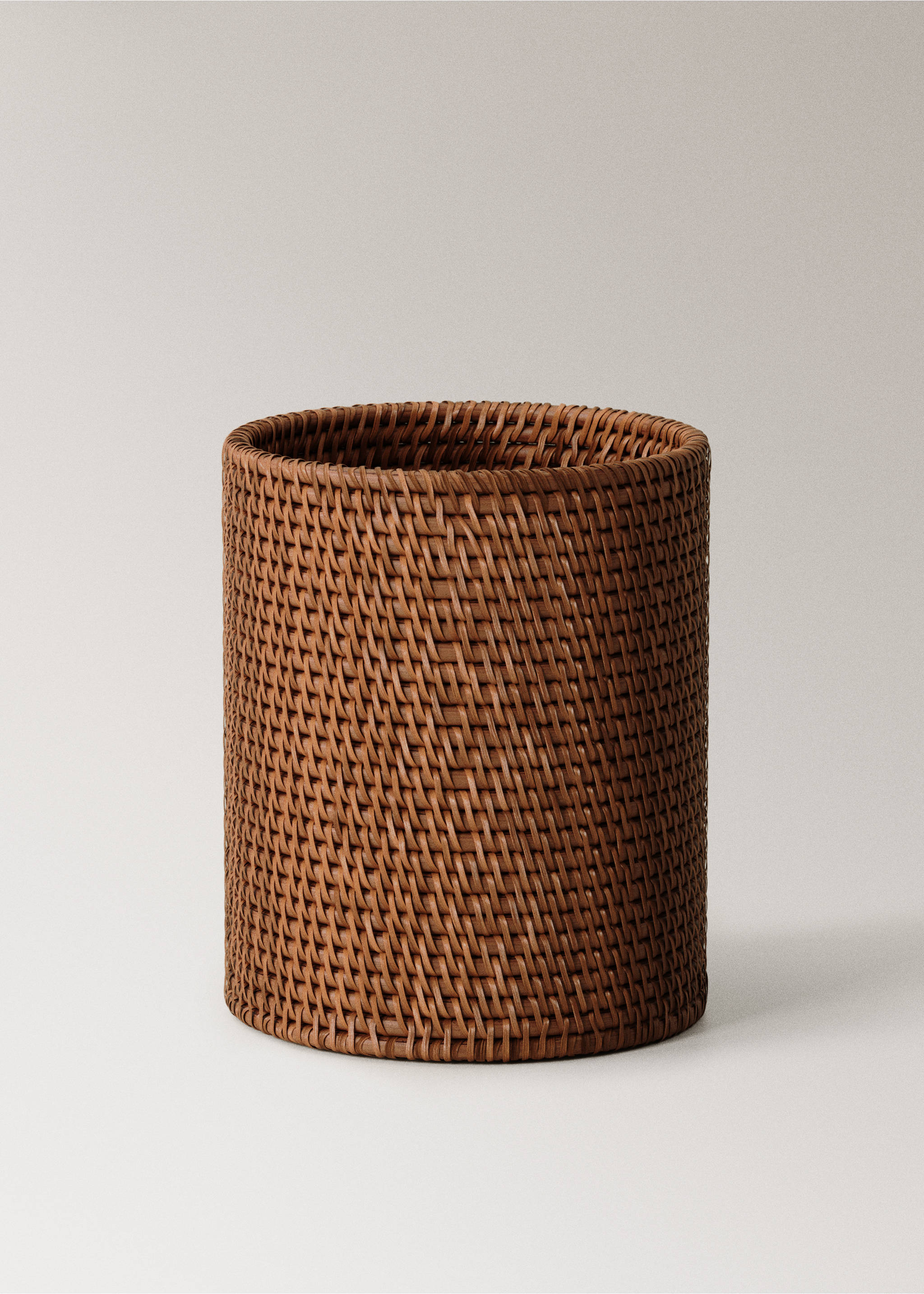 Brown woven rattan kitchen container in a cylindrical shape., Brown. Ref: 17074784-00.