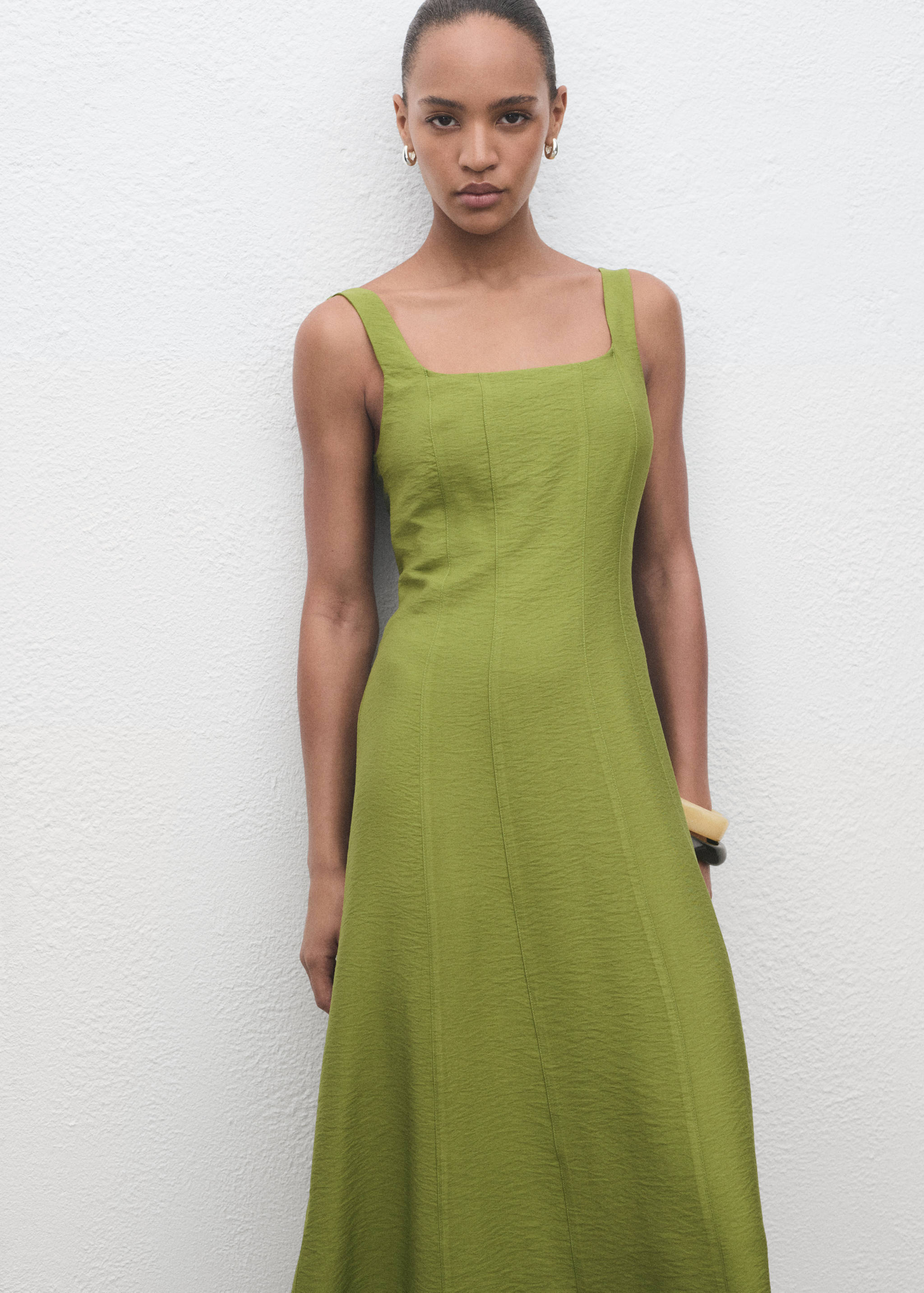 Midi-dress with stitching - Medium plane