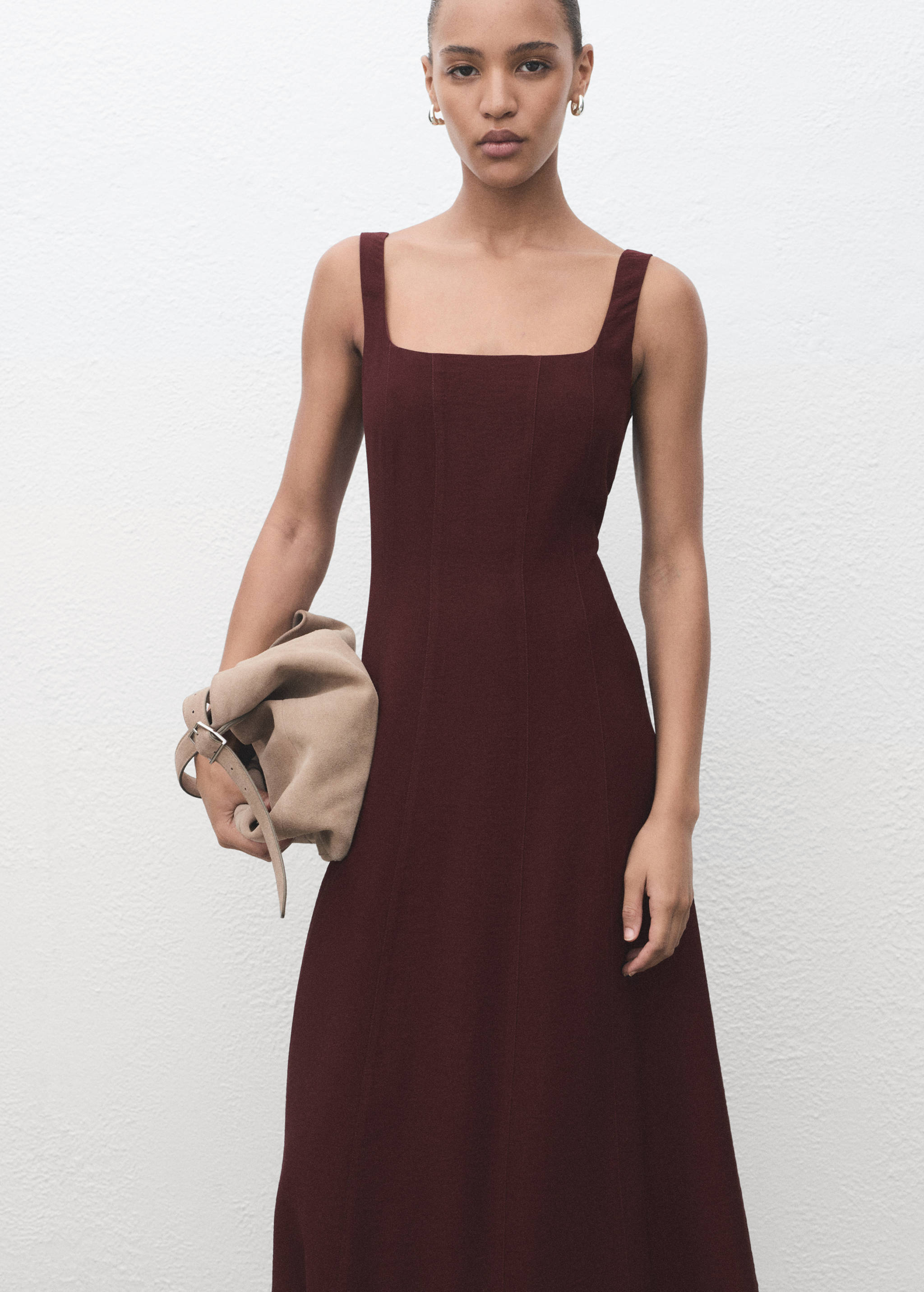 Midi-dress with stitching - Medium plane