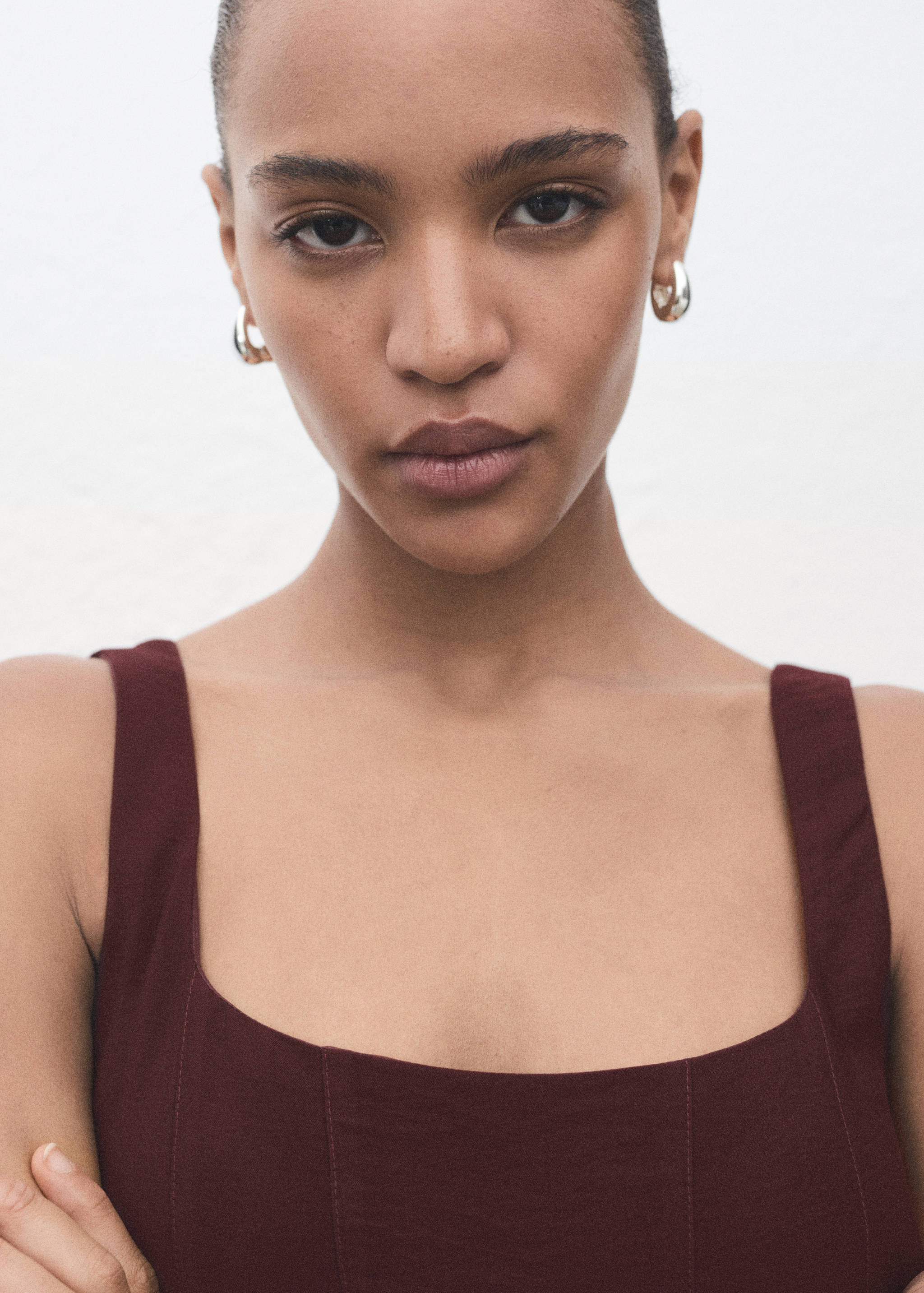Midi-dress with stitching - Details of the article 1