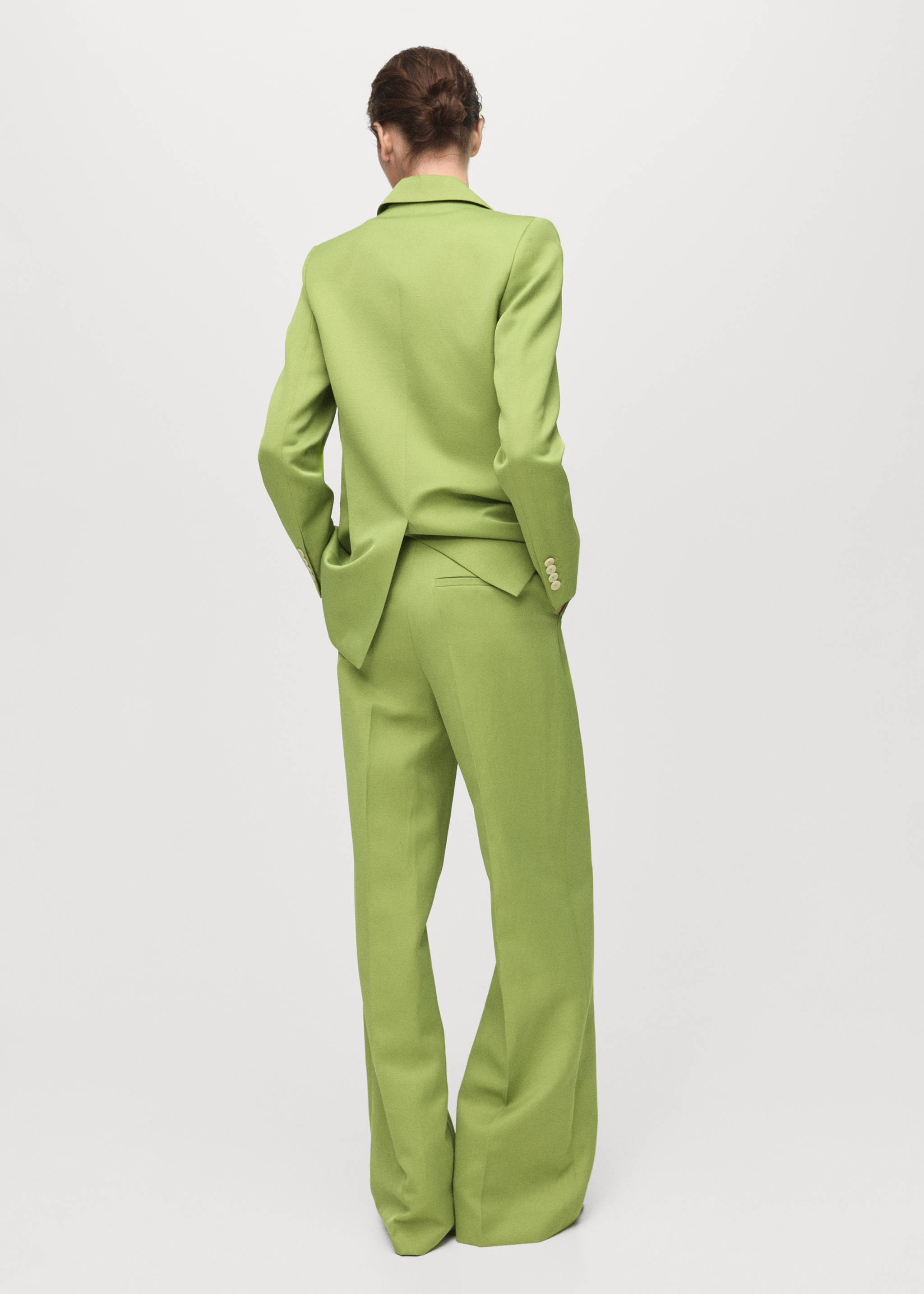 Straight-fit linen-blend suit trousers - Reverse of the article