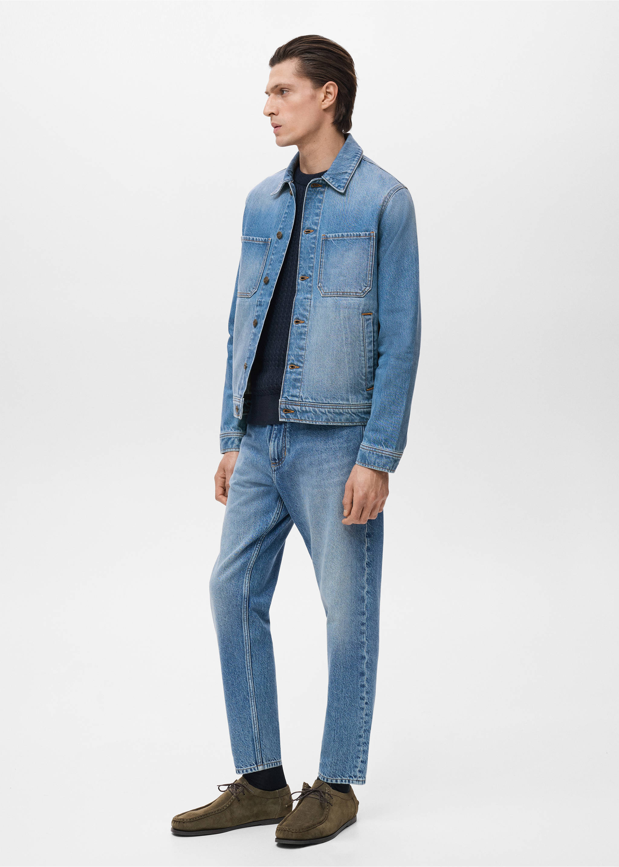 Blouson en jean poches - Détail de l'article 2, Bleu moyen. Ref: 17075142-00.