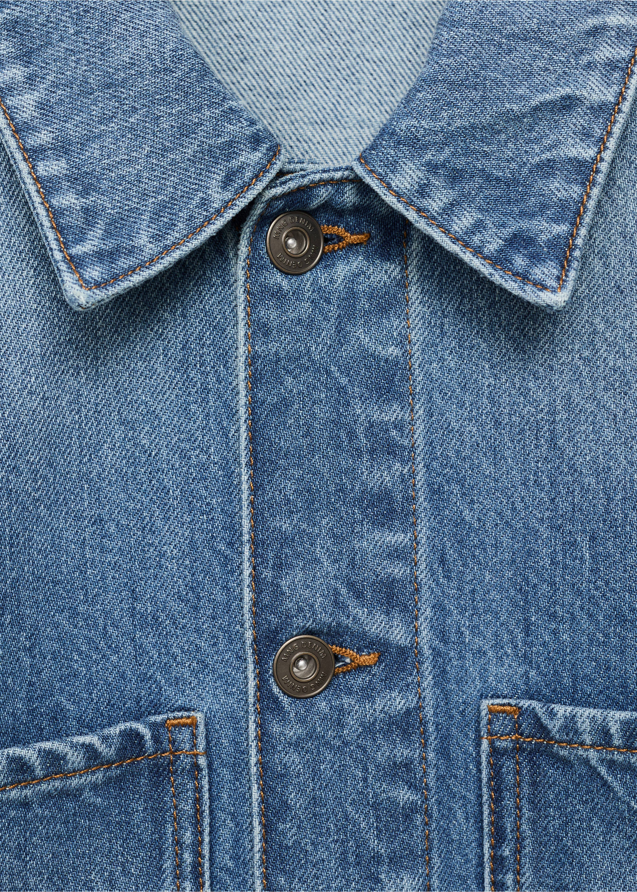Blouson en jean poches - Détail de l'article 8, Bleu moyen. Ref: 17075142-00.