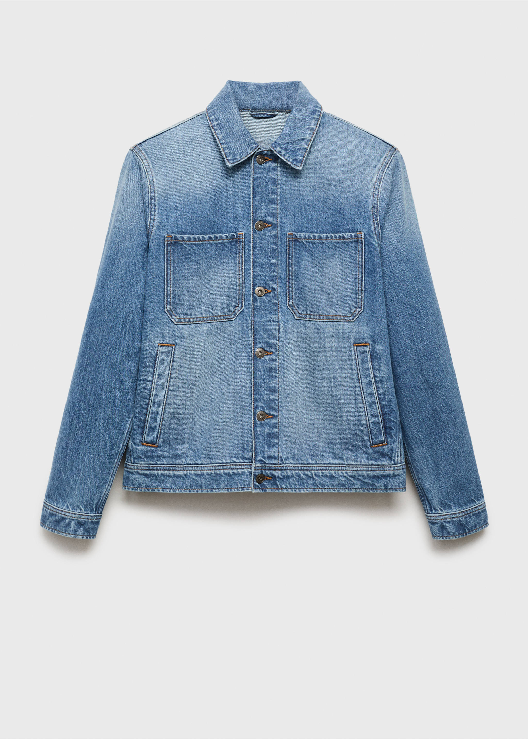 Blouson en jean poches - Article sans modèle, Bleu moyen. Ref: 17075142-00.