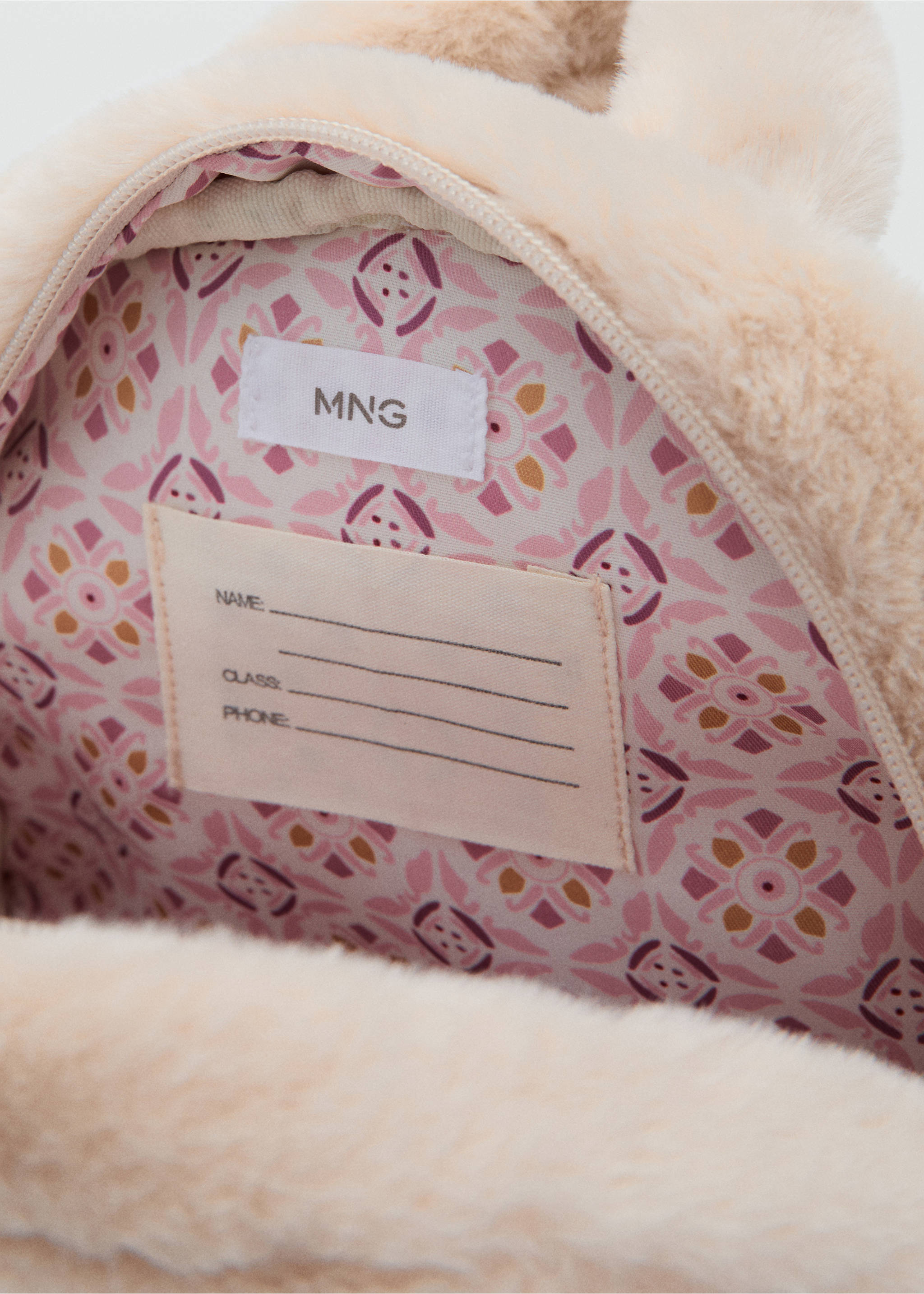 Bunny fur backpack - Details of the article 3, Sand. Ref: 17075143-00.