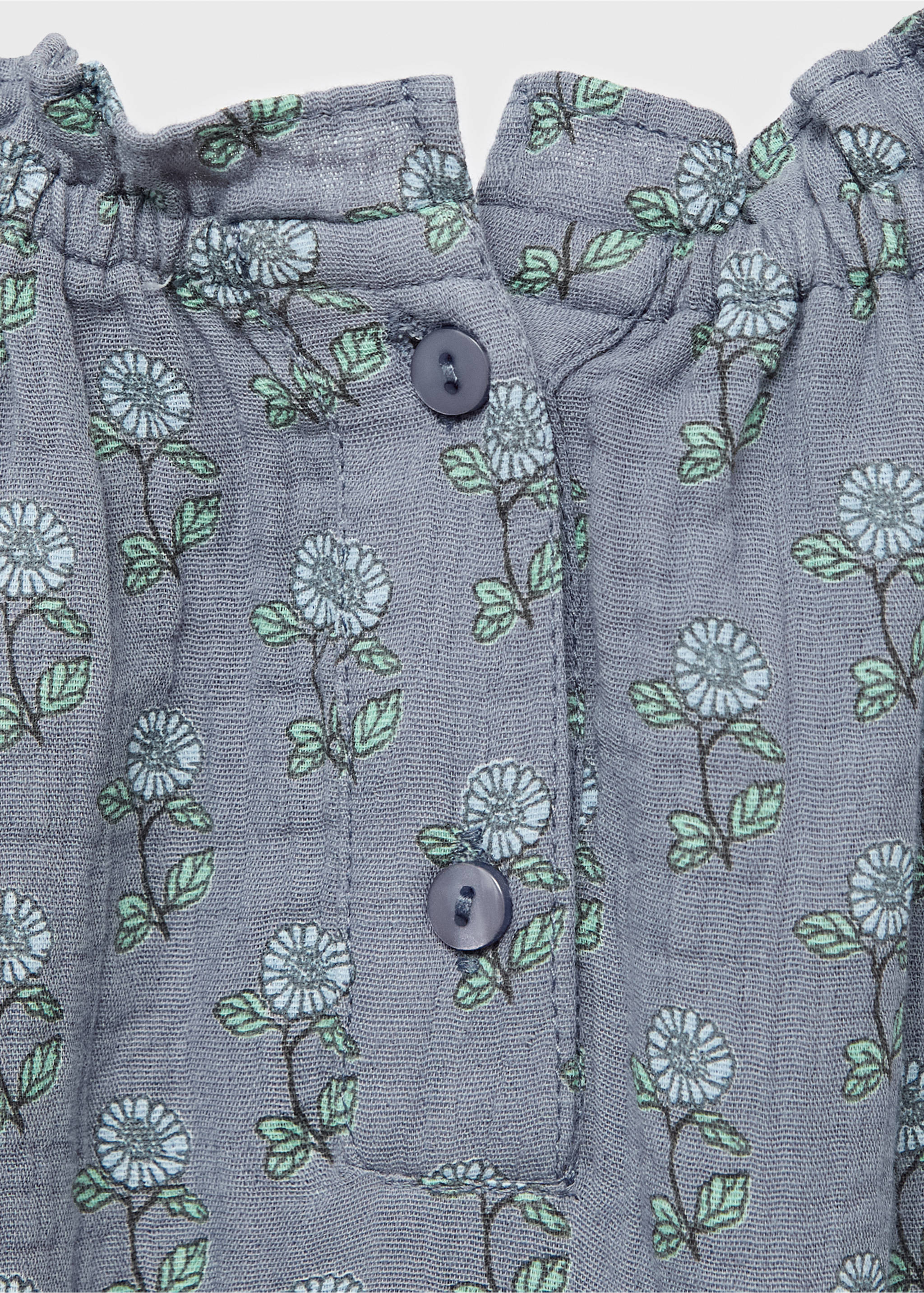 Ruffled floral dress - Details of the article 0, Sky Blue. Ref: 17075151-00.