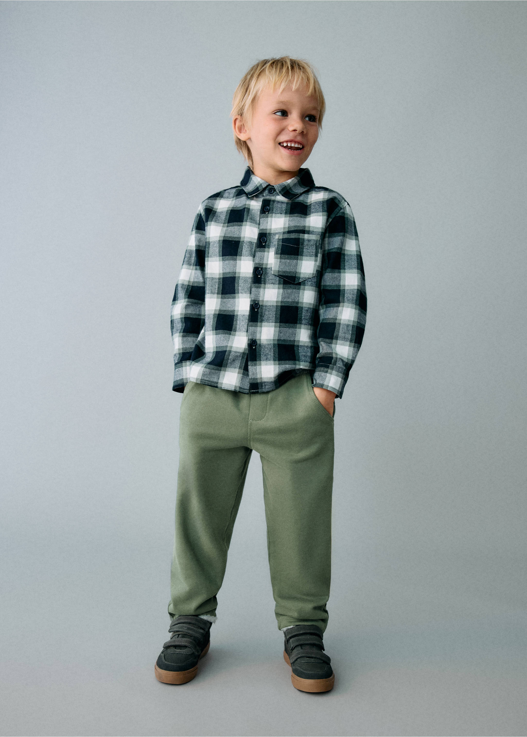 Cotton drawstring joggers - General plane, Green. Ref: 17075153-00.