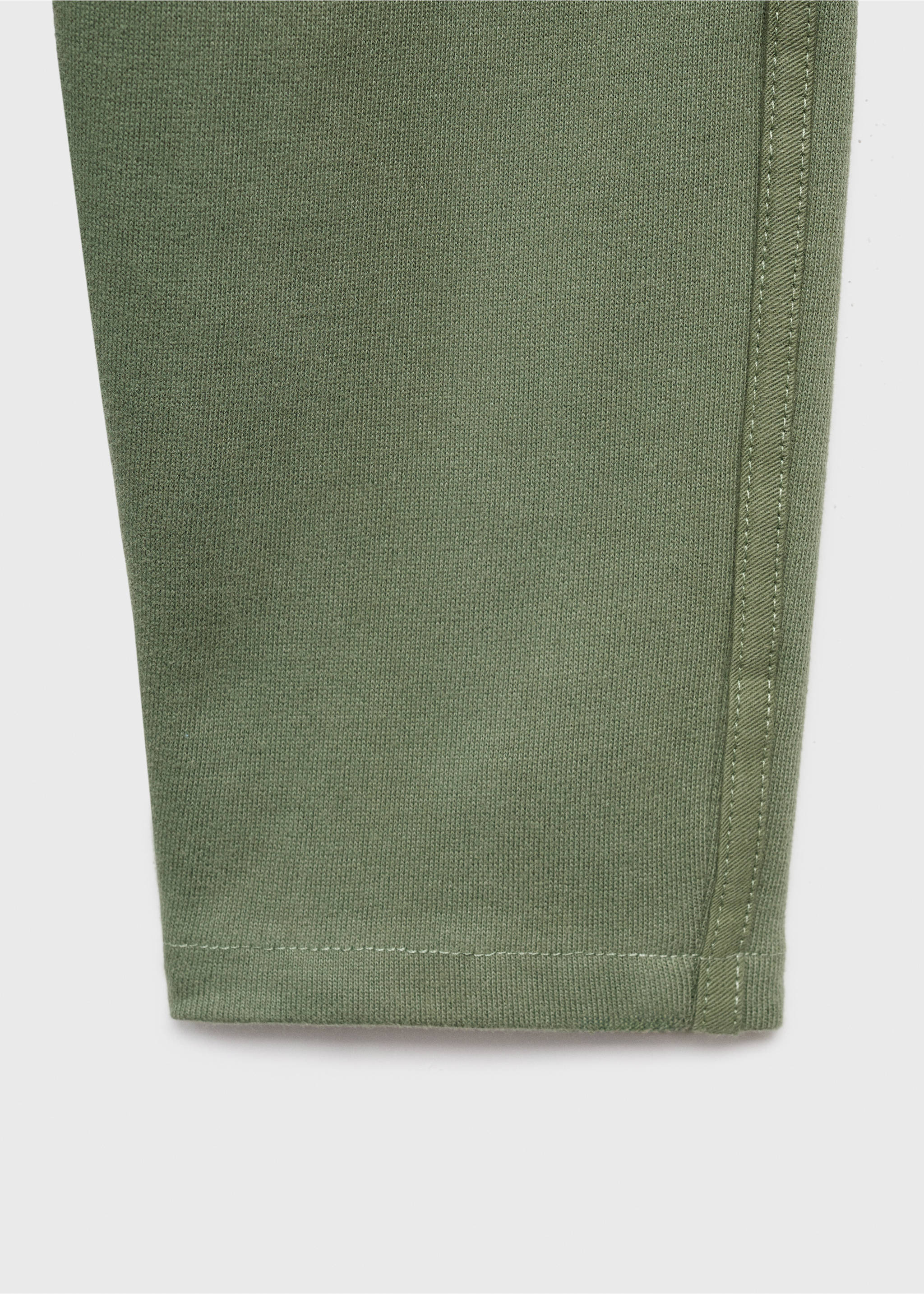 Cotton drawstring joggers - Details of the article 8, Green. Ref: 17075153-00.