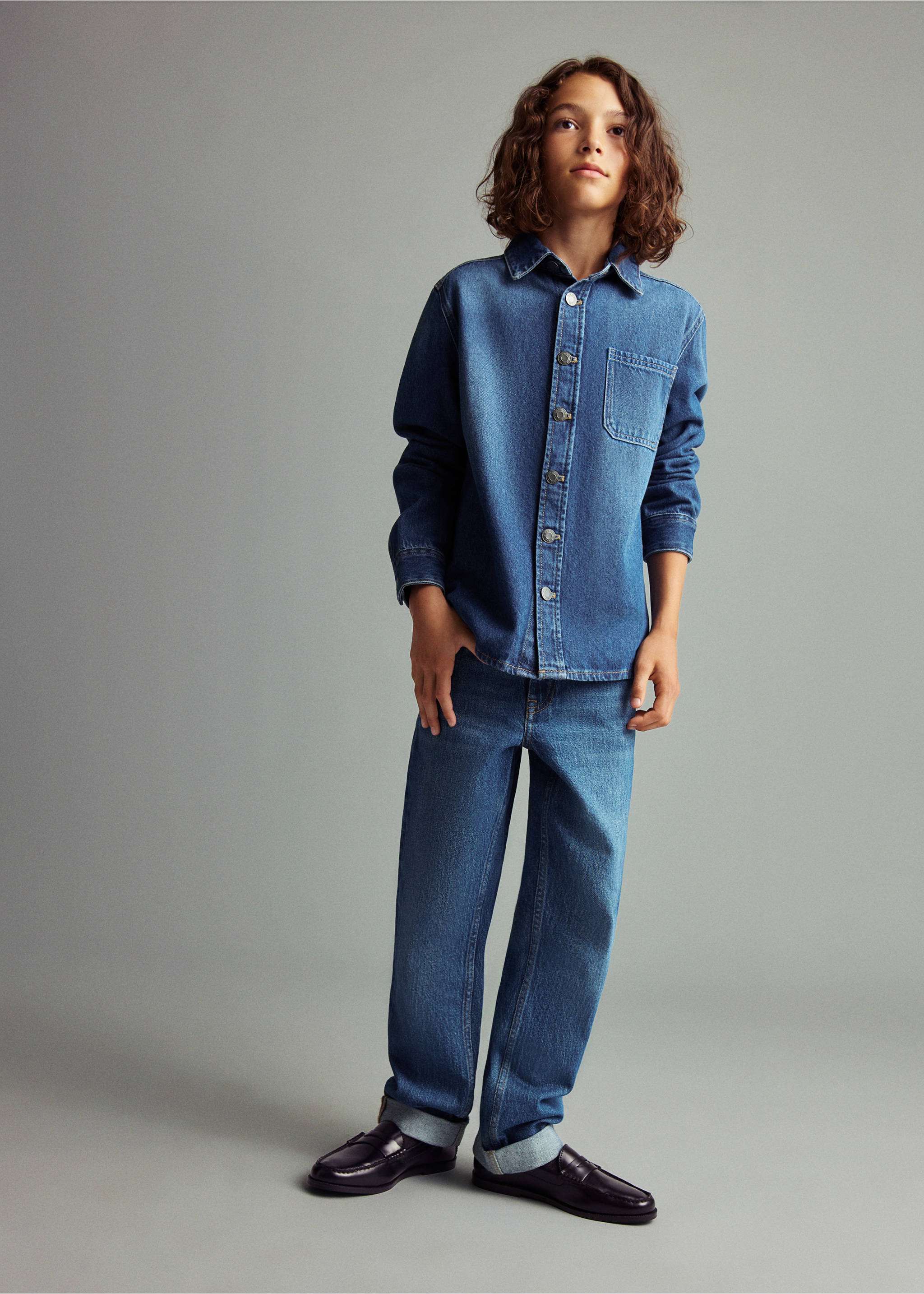 Jeansjacke aus Baumwolle - Allgemeine Ansicht, Dunkelblau. Ref: 17075155-00.