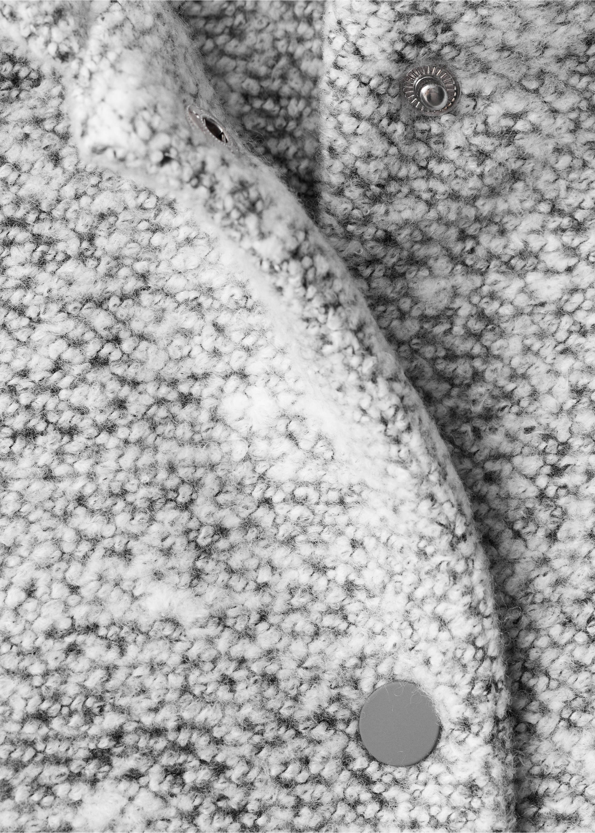 Strickmantel mit Kapuze - Detail des Artikels 8, Hellgrau meliert. Ref: 17075161-00.