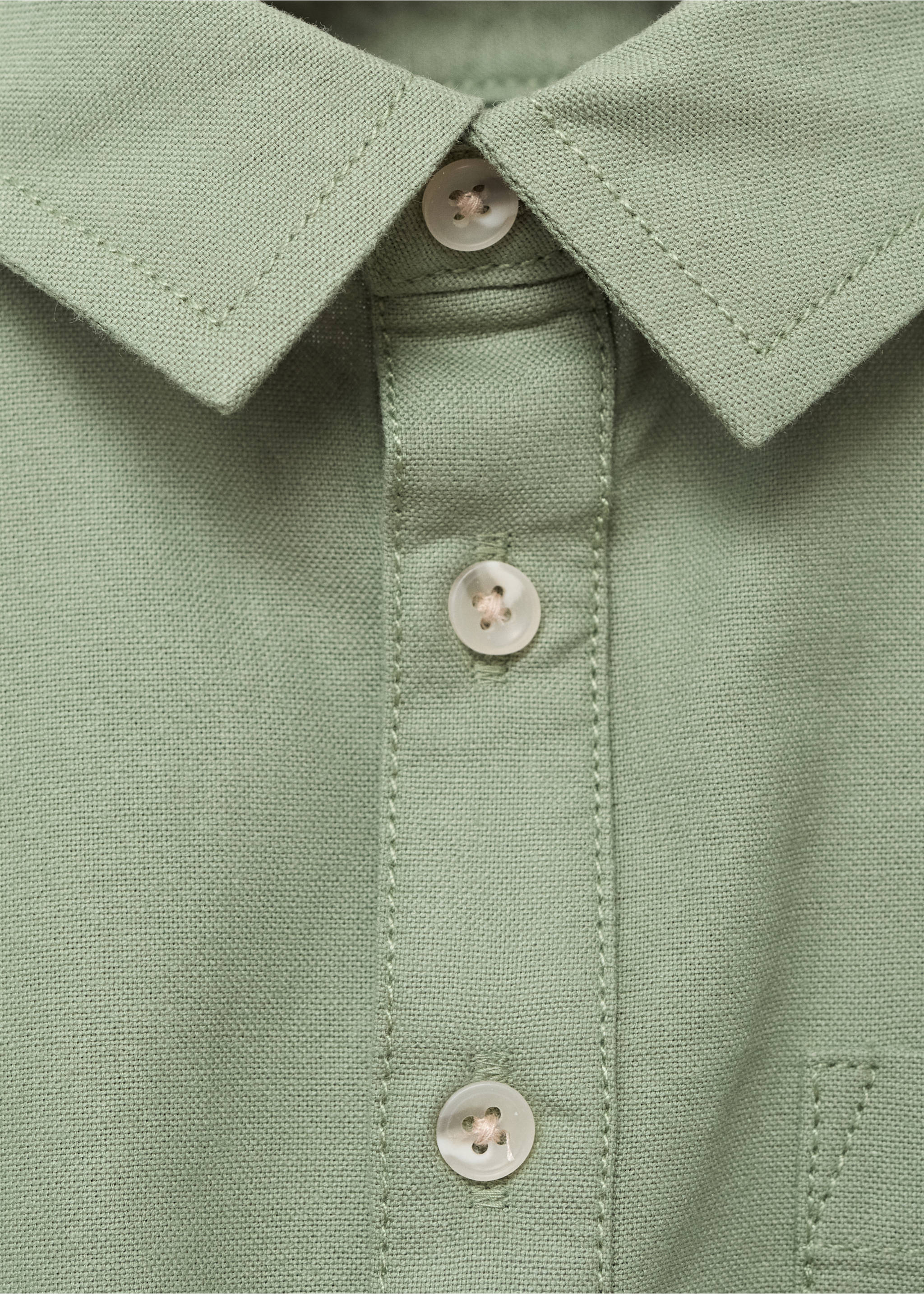 Chemise coton col classique - Détail de l'article 8, Kaki. Ref: 17075163-00.