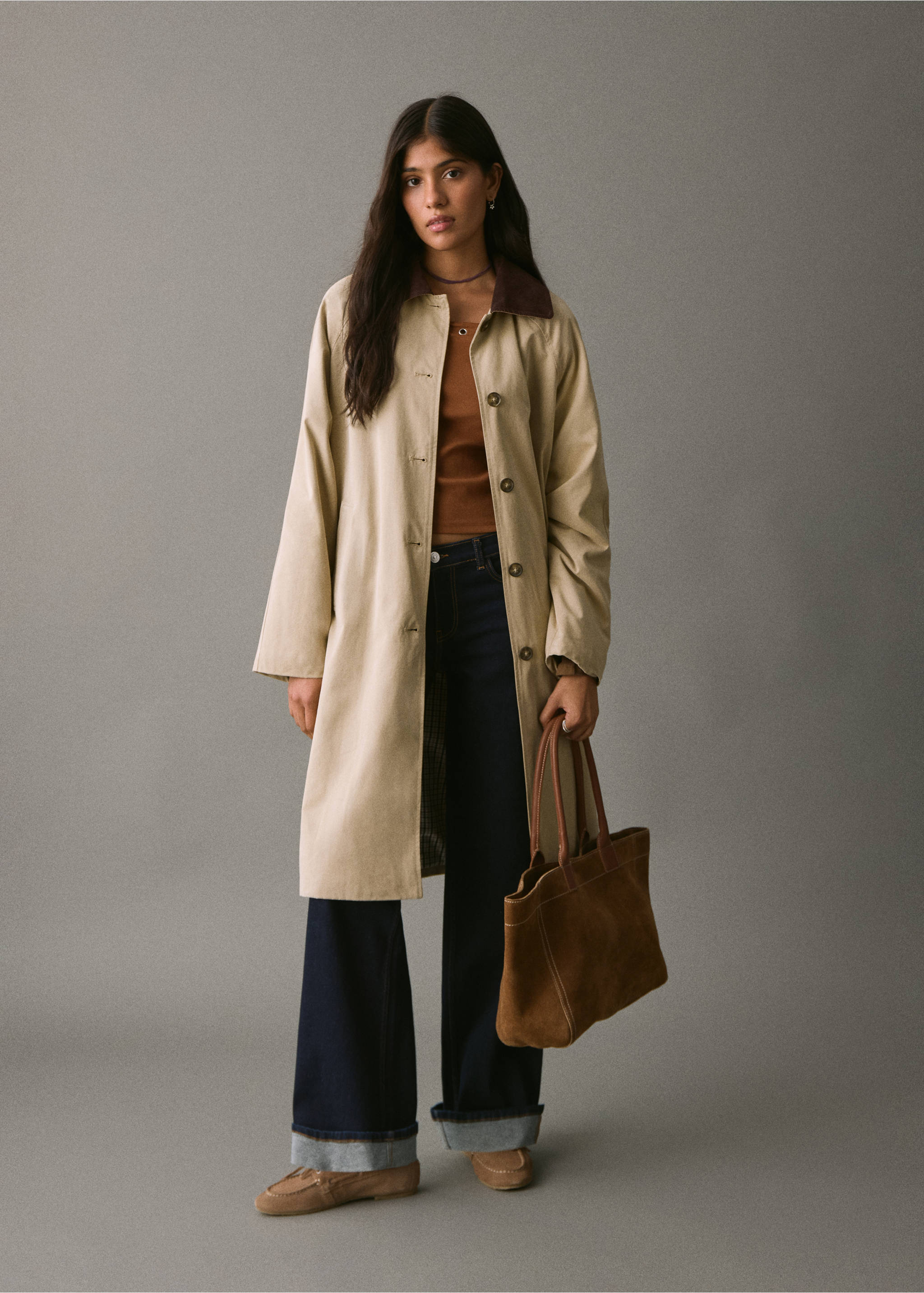 Trench coll contrast - Pla general, Cru. Ref: 17075783-00.