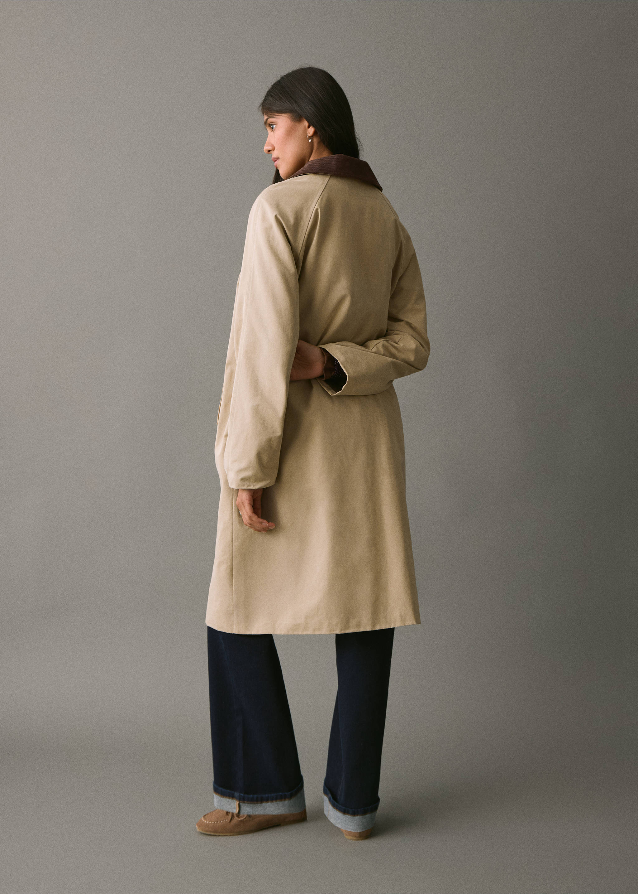 Trench coll contrast - Revers de l'article, Cru. Ref: 17075783-00.