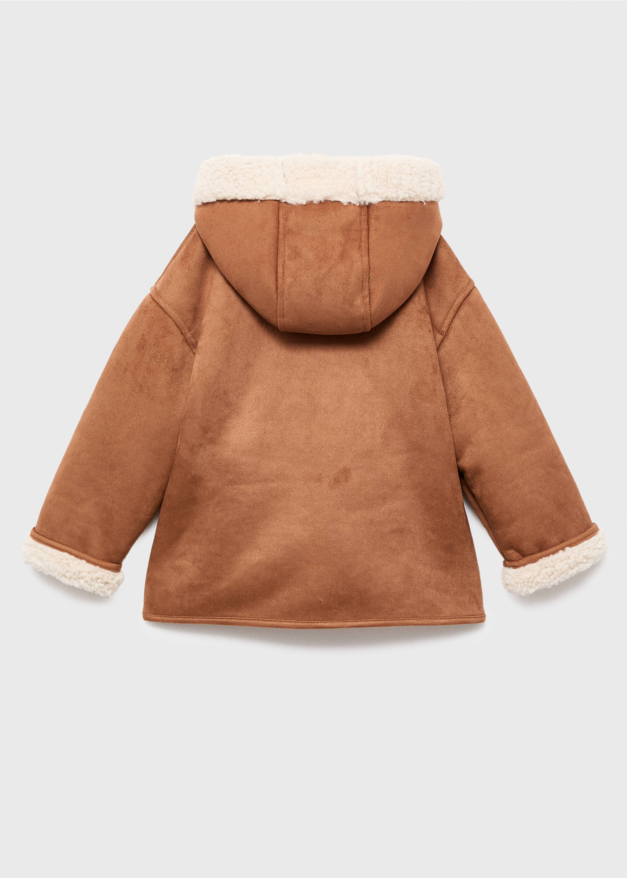 Suede effect sheepskin coat - Reverse of the article, Medium Brown. Ref: 17075785-00.